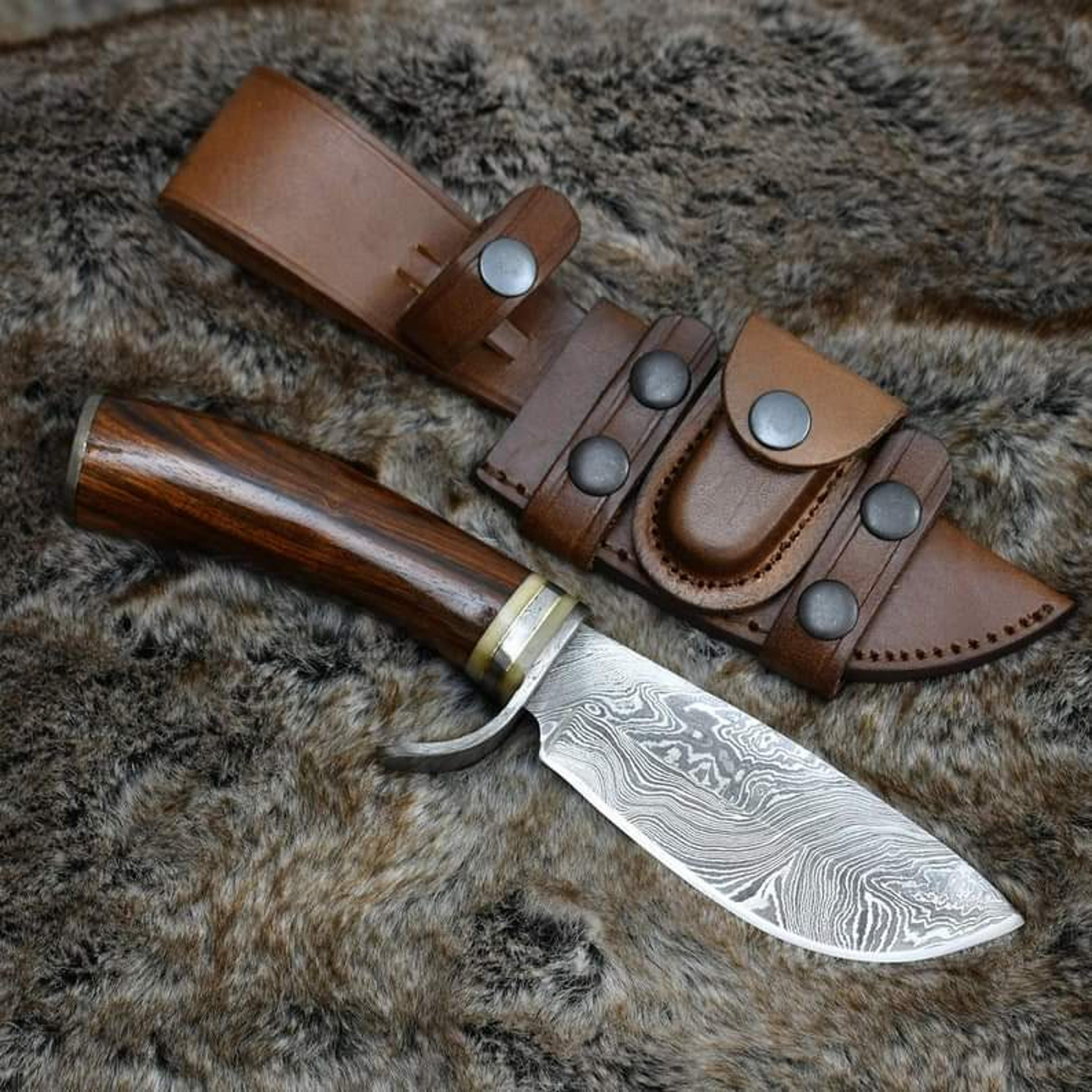 carbon steel knife, hunting knife with sheath, fixed blade camping knife, bowie knife, american bowie knife
