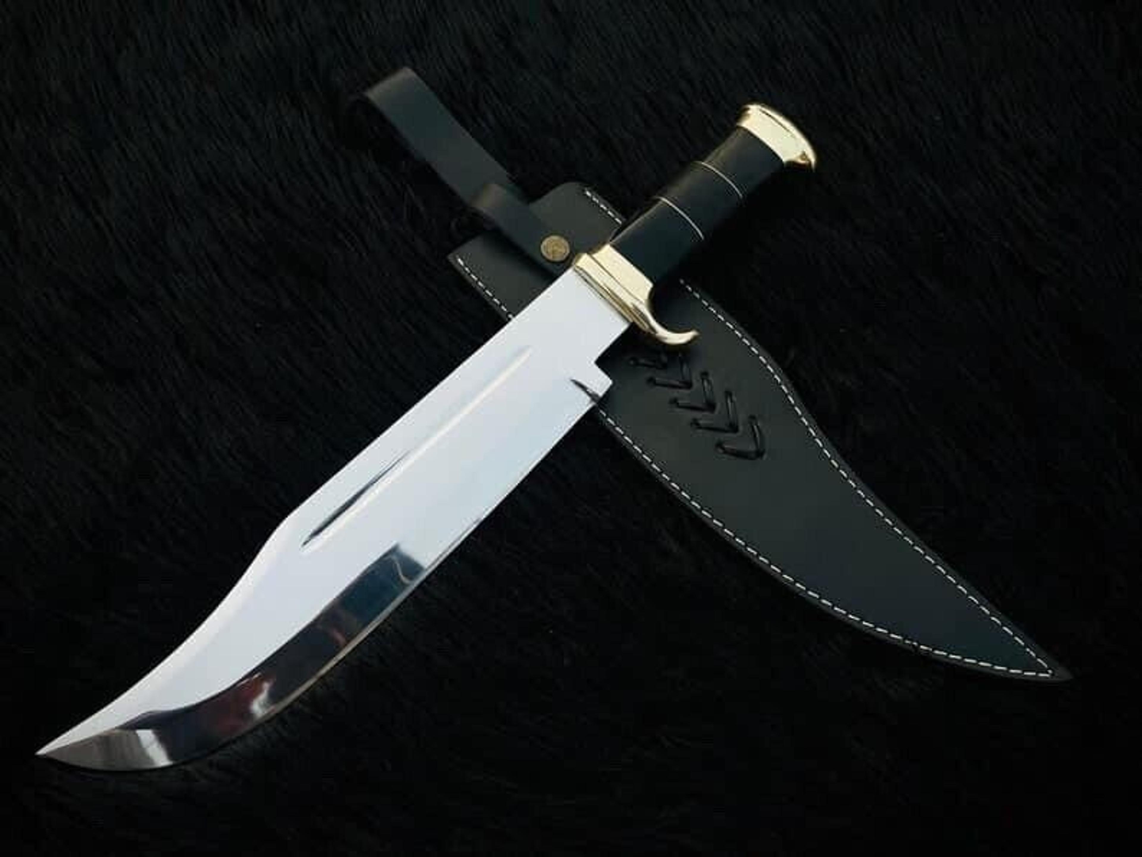 custom handmade d2 18" hunting crocodile dundee high polish survival bowie knife