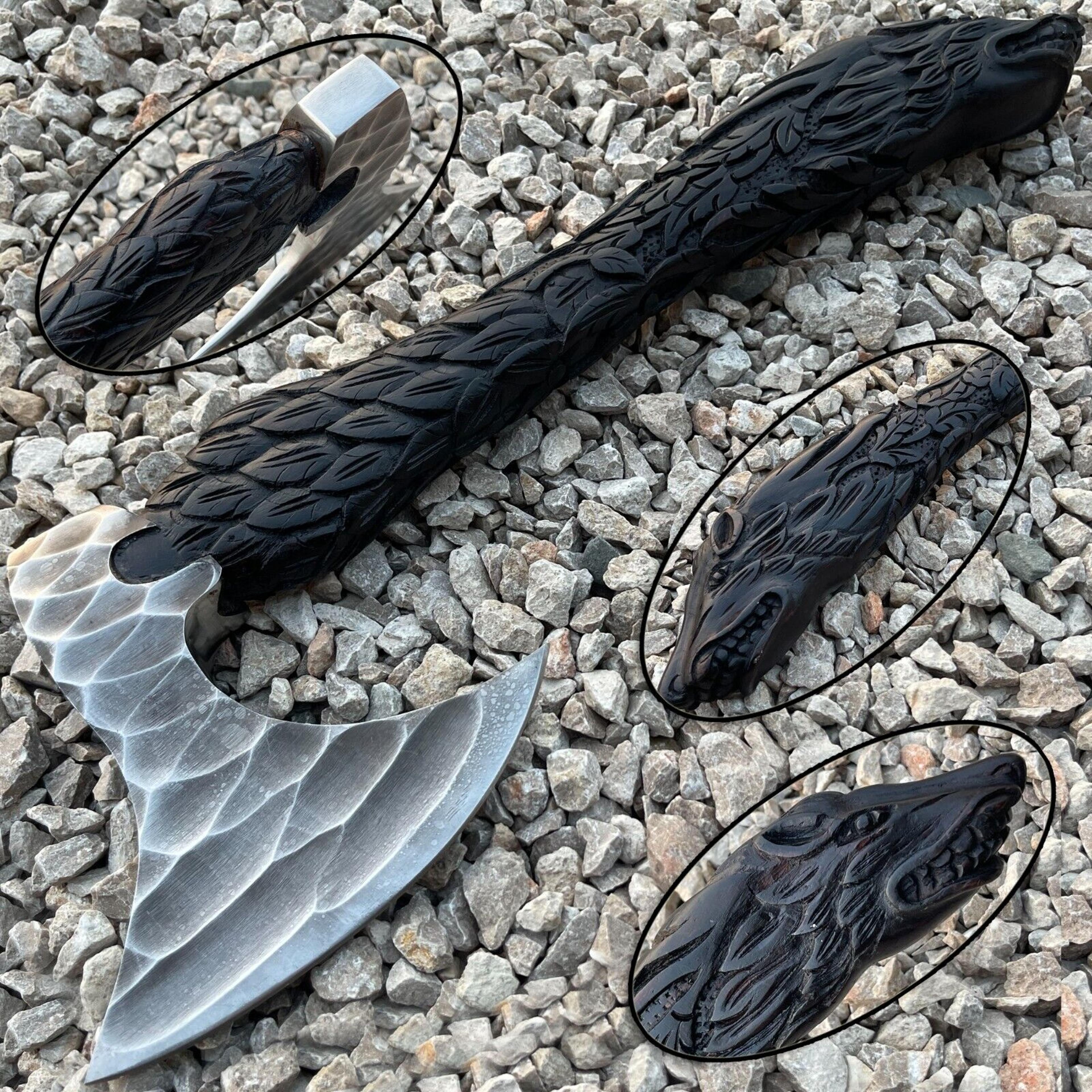 custom handmade carbon steel blade viking axe hunting axe camping axe gift axe