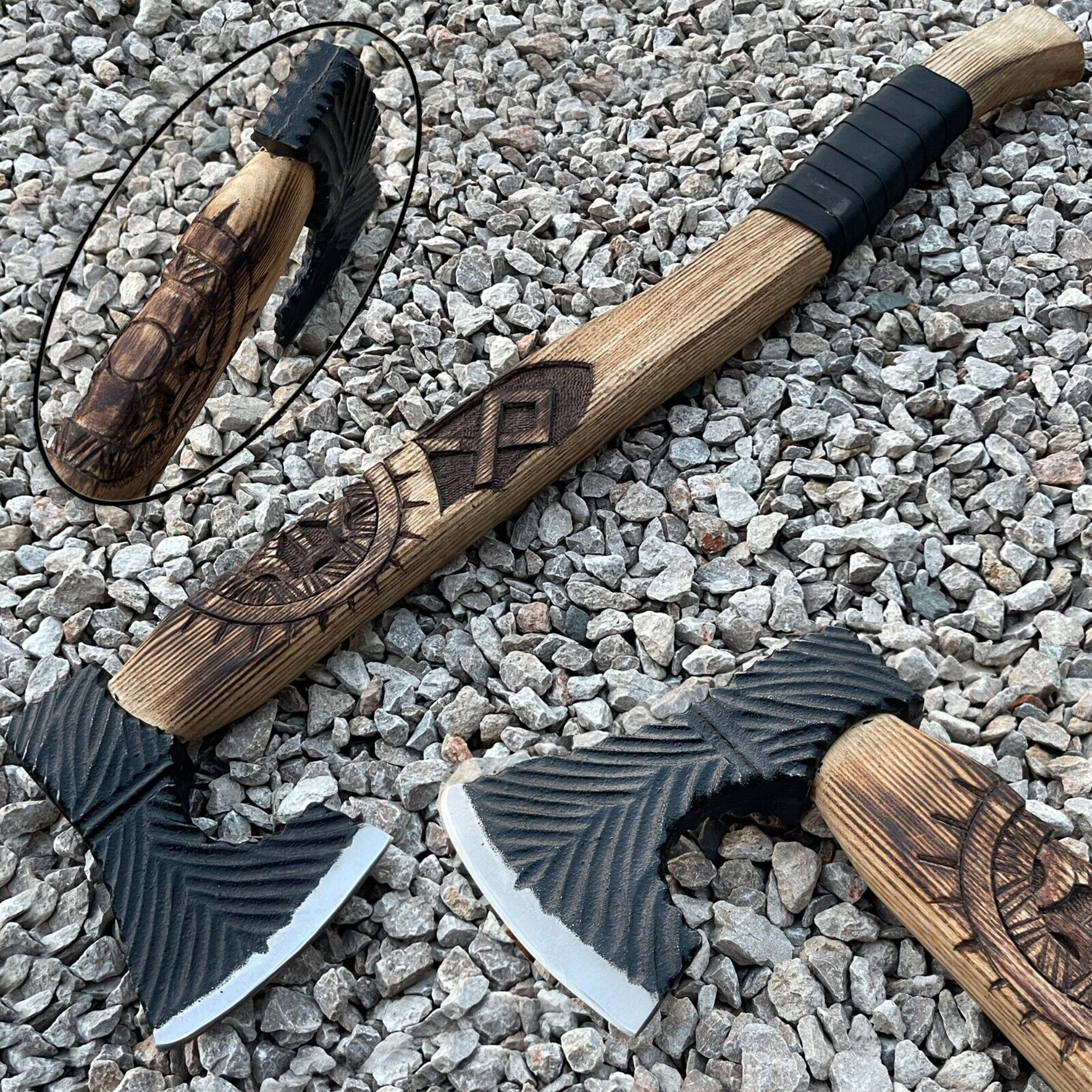 unique viking axe custom handmade carbon steel blade axe camping axe christmas