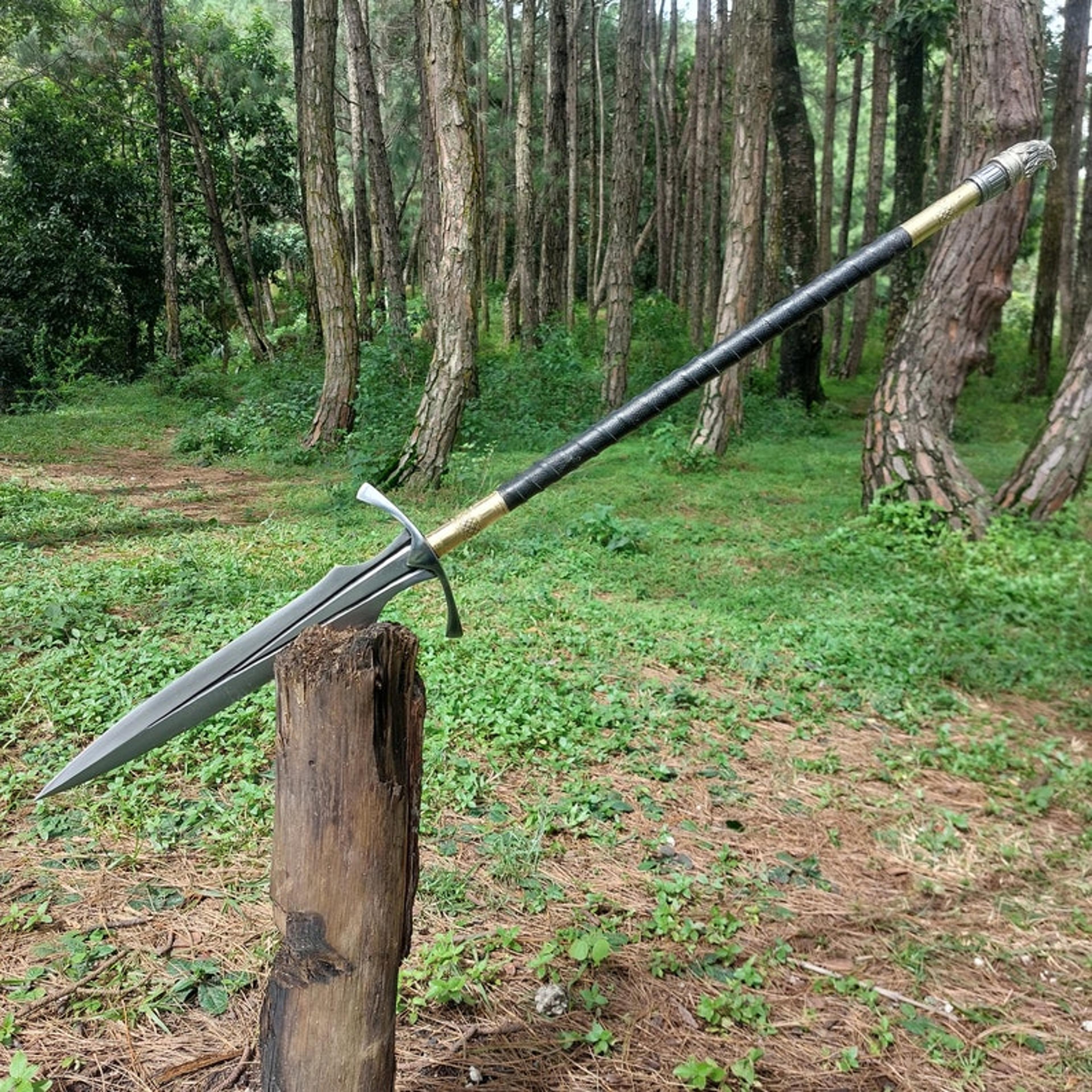 viking survival set:hand-forged, pre-sharpened, and embracing history for regeneration, 14.5" spear, knife, and machete