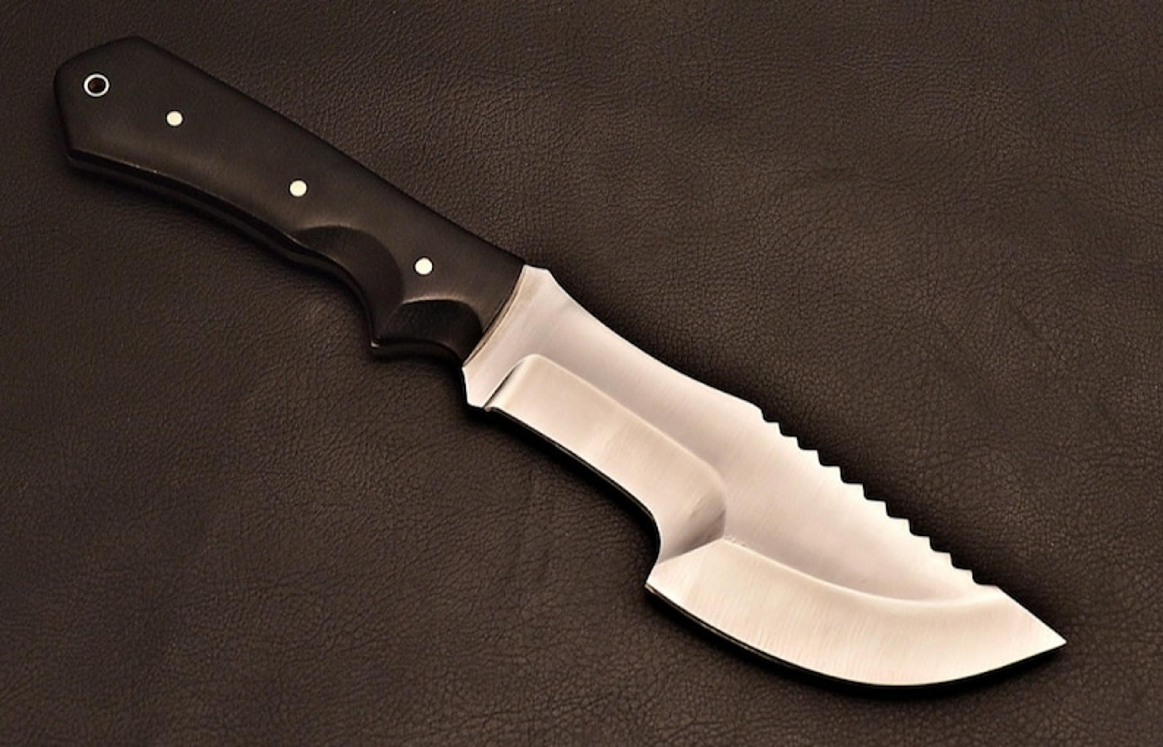handmade tracker knife 1095 steel with leather sheath gift for mens