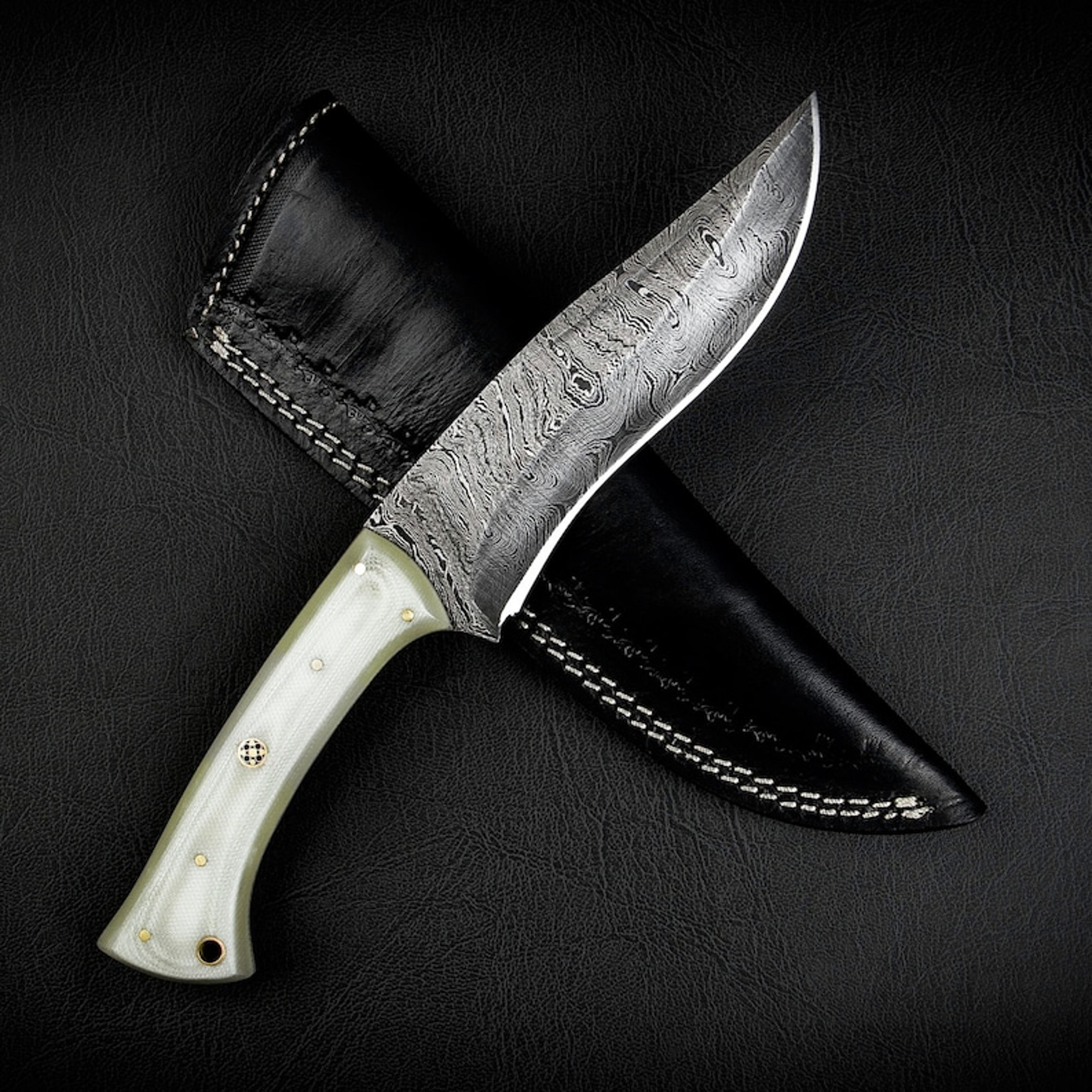 custom handmade damascus steel hunting knife | personalized gift for groomsmen, wedding, father's day | anniversary keep