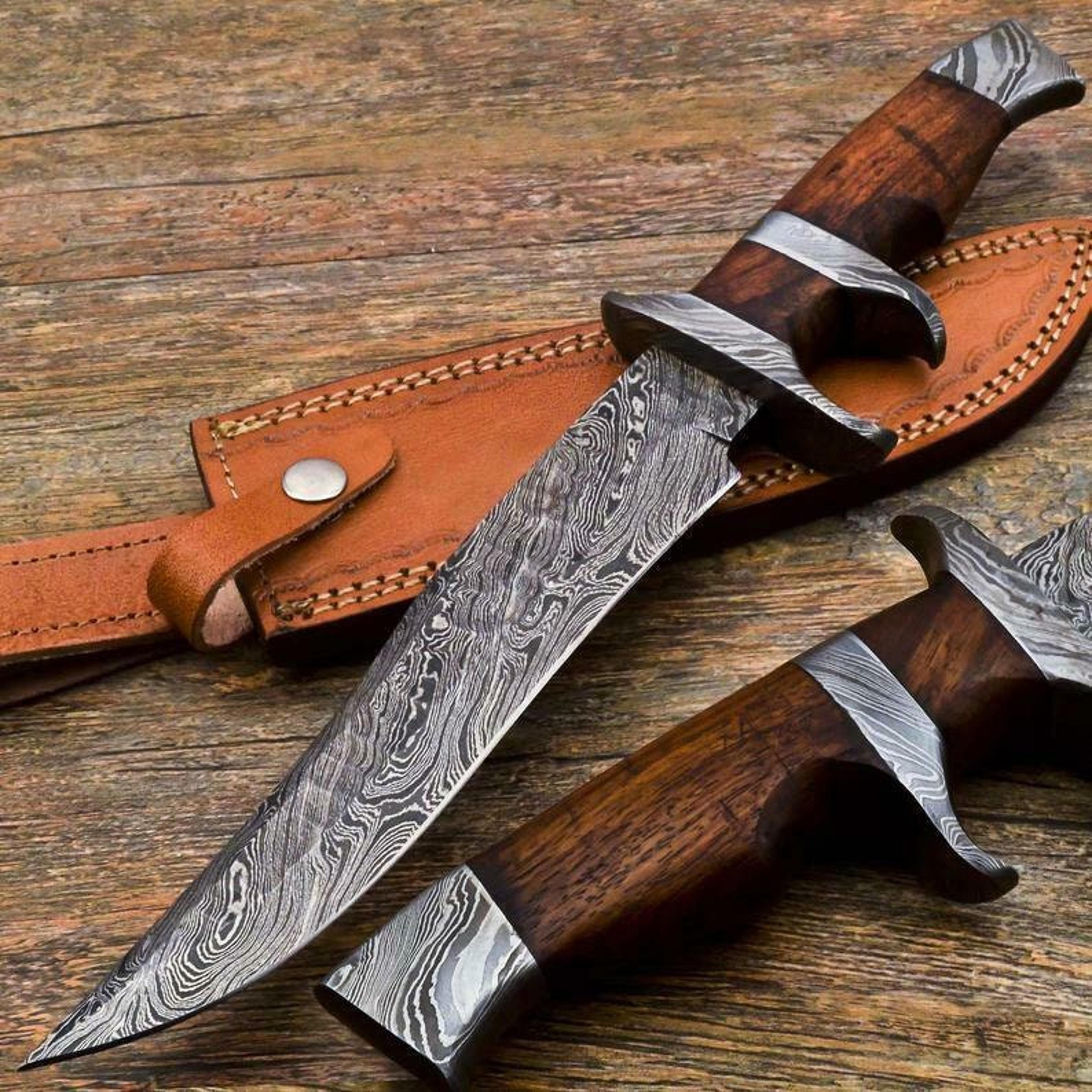 custom hand forged damascus steel hunting knife grooming knife with leather sheath, best gift for father/ christmas gift