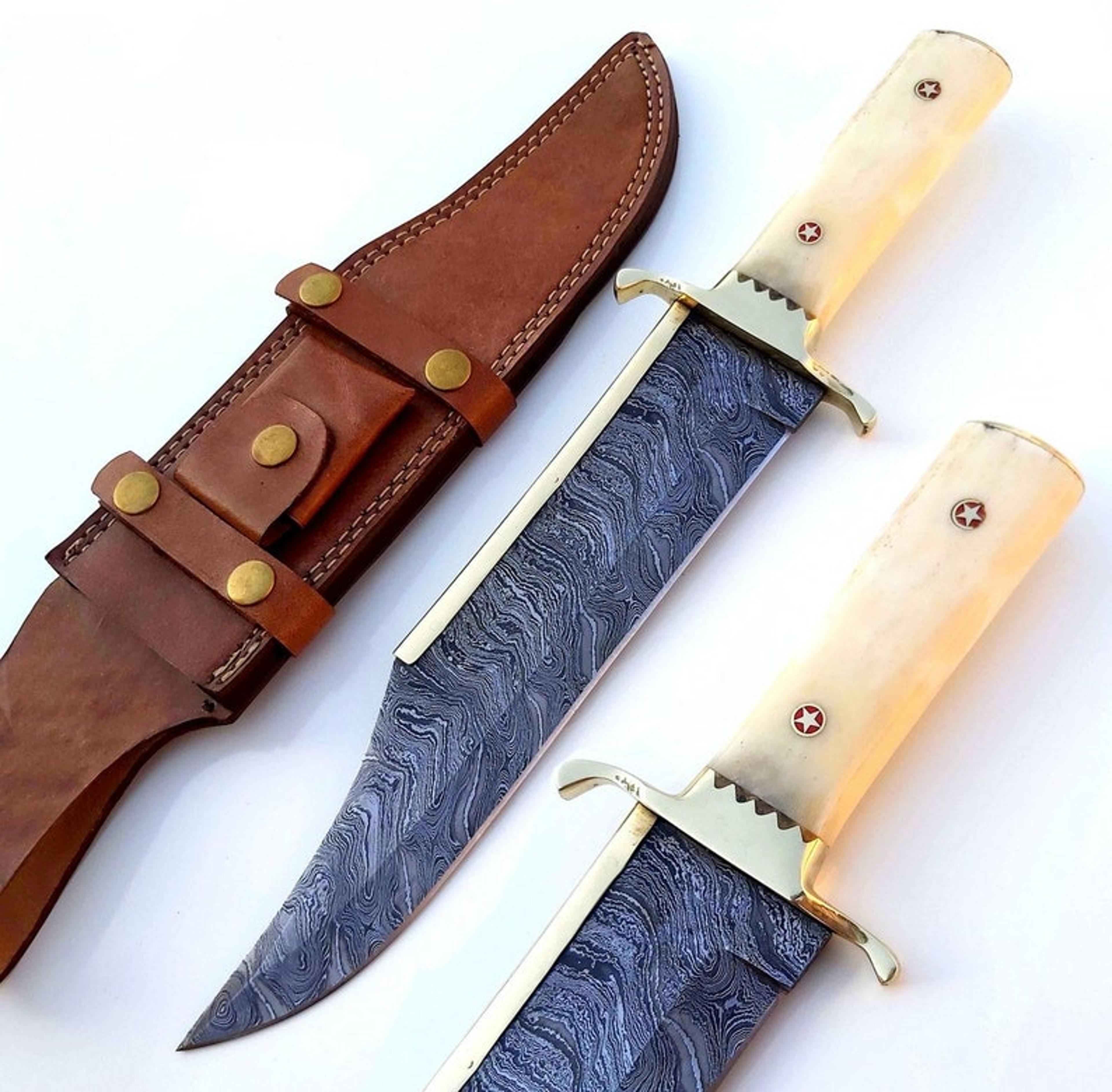 custom hand forged damascus steel hunting knife grooming knife with leather sheath, best gift for father/ christmas gift