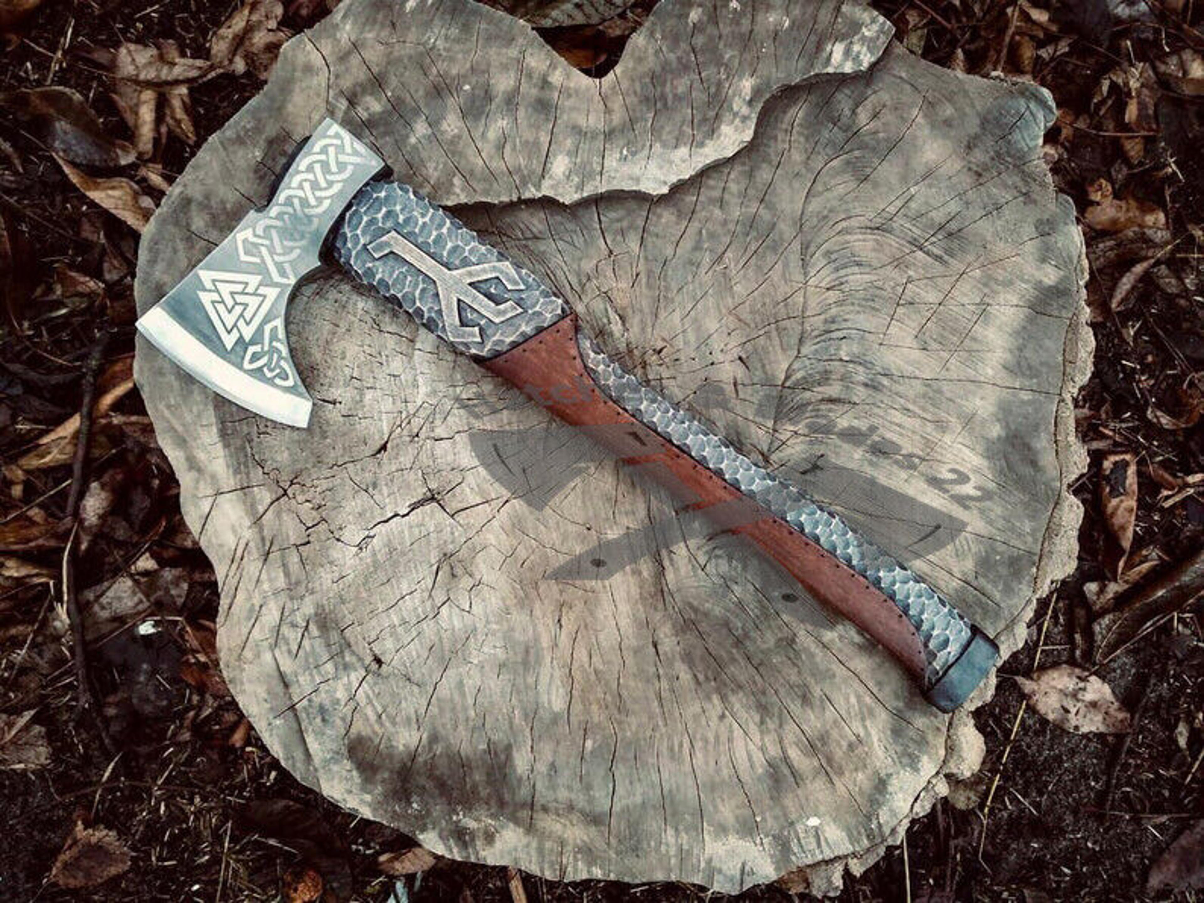 hand forged carbon steel axe head 20" – buy now | 8" wide, 5.5" edge heavy duty bushcraft & camping axe