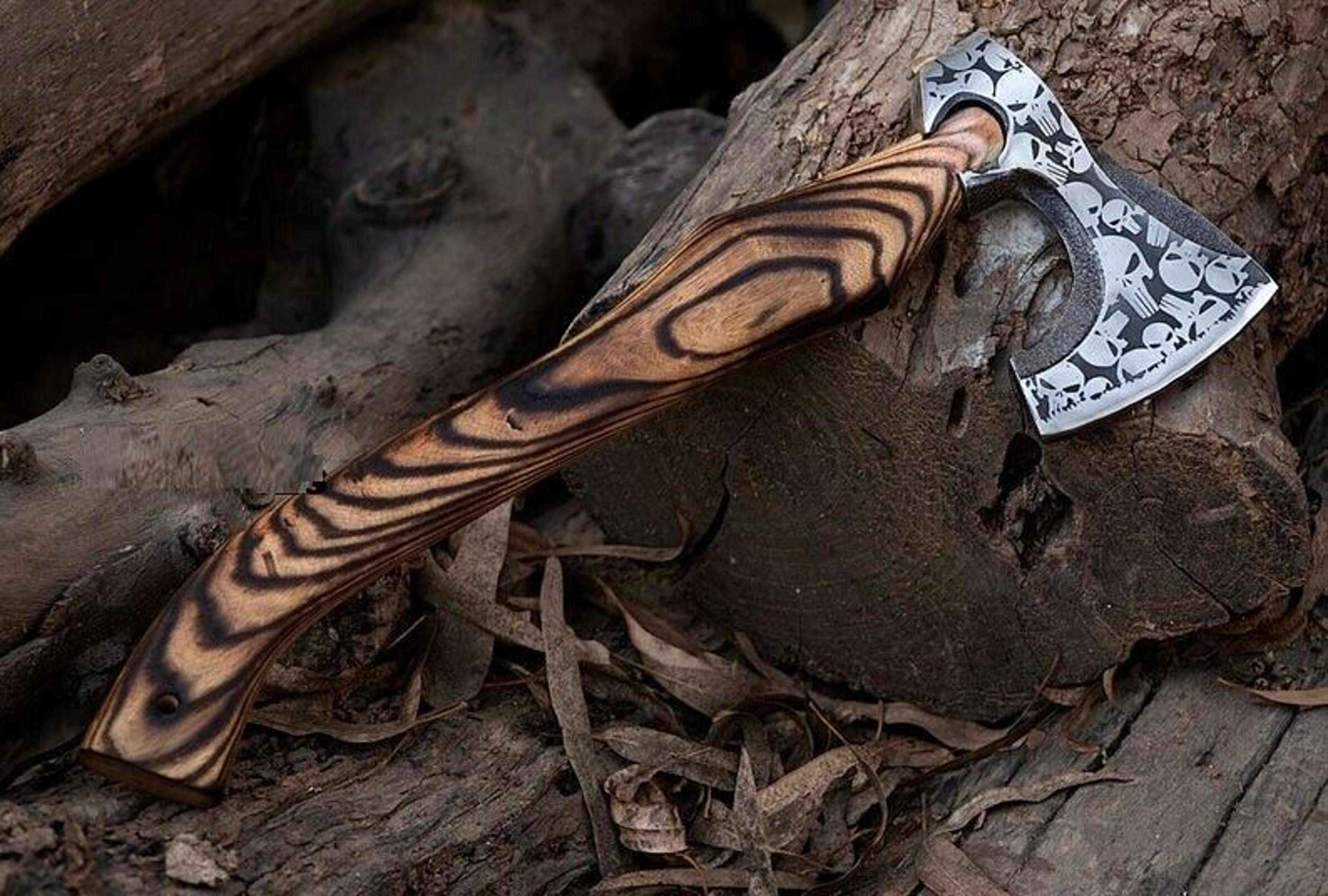 18" hand forged carbon steel axe head – 512 layer bushcraft, camping & survival axe blade