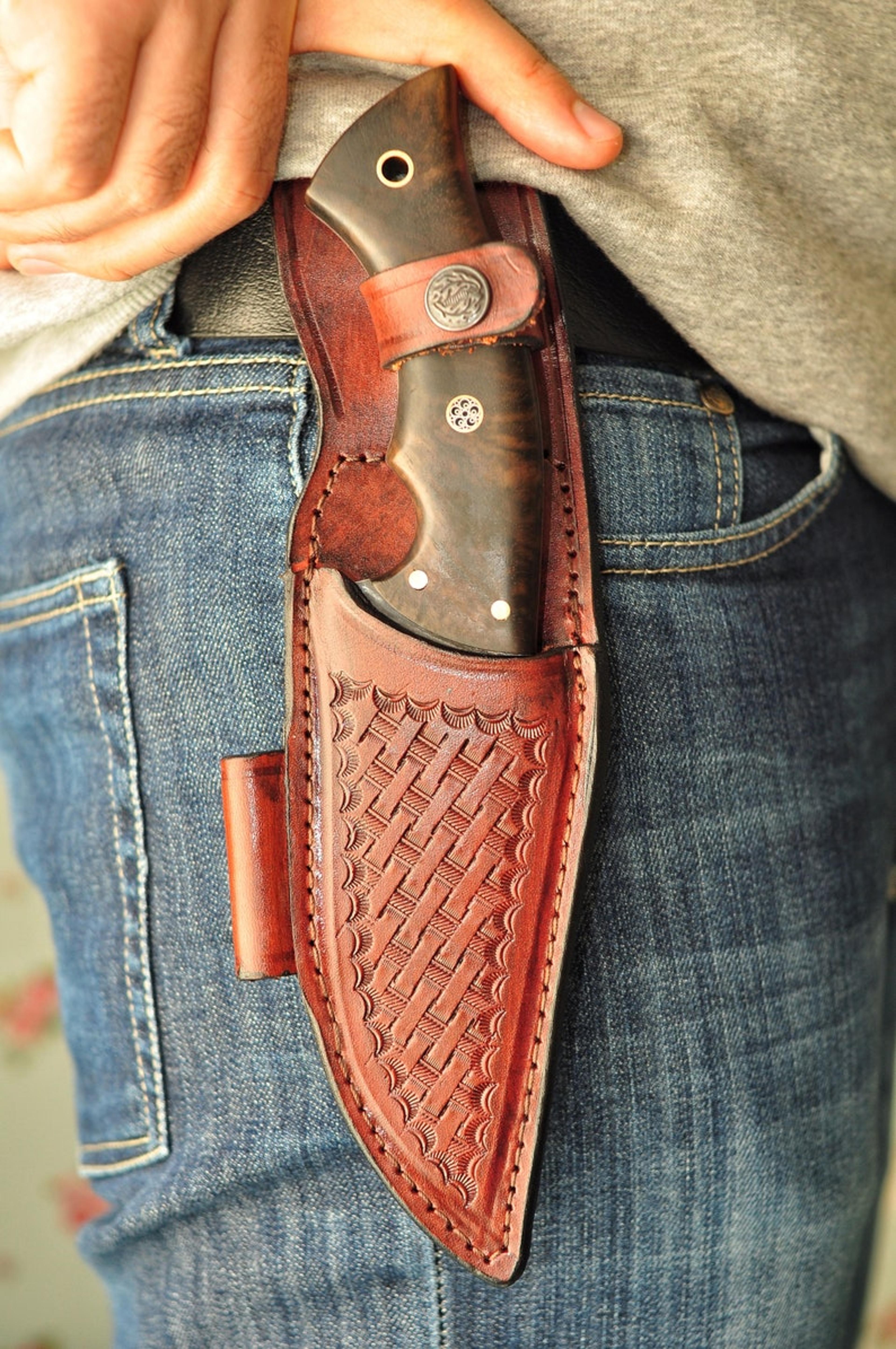 hunting knife 1075 carbon steel and walnut wood handle - blacksmith made camping knife - tactical knife - survival knife