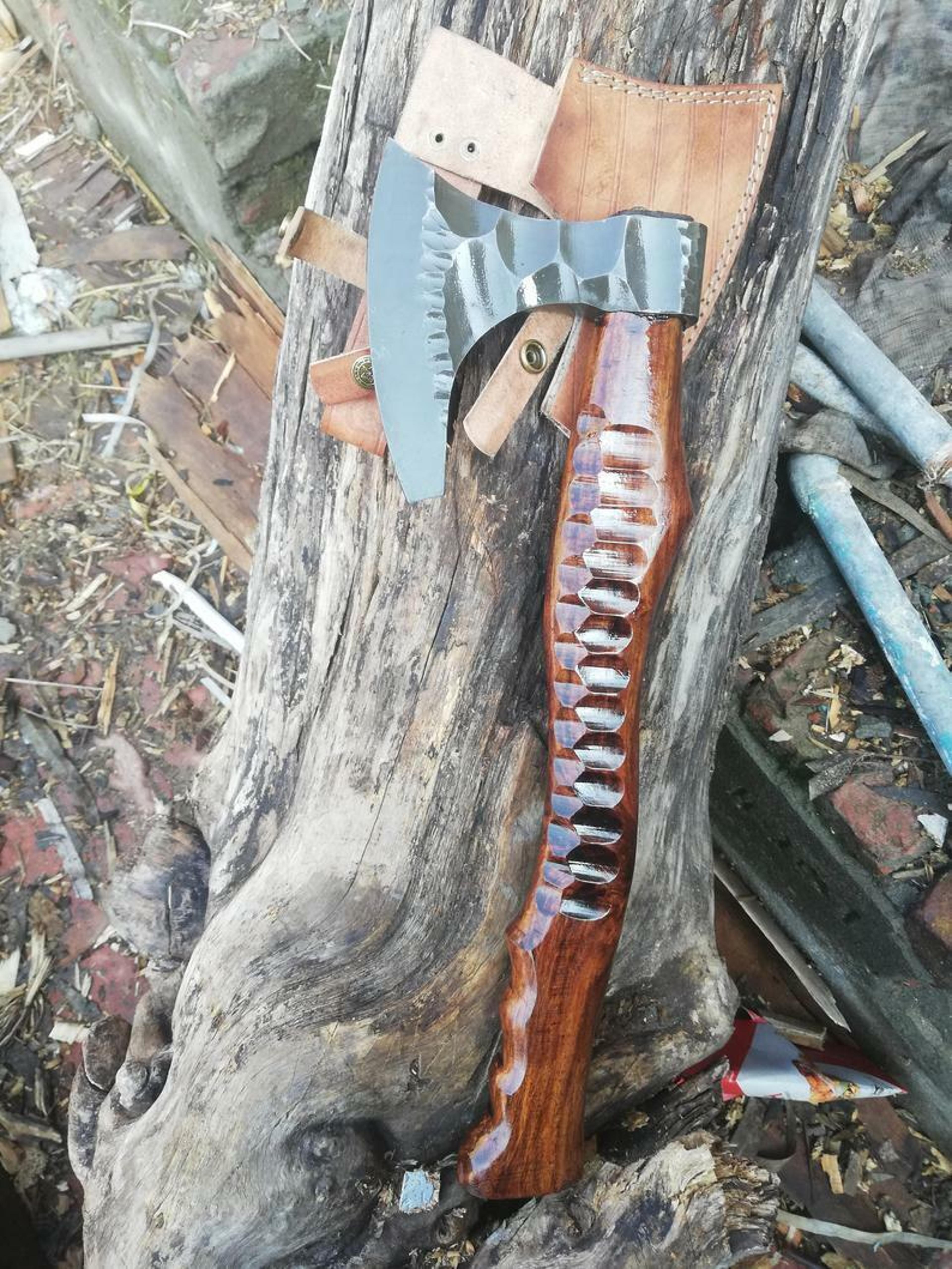 custom handmade carbon steel hatchet tomahawk hunting axe