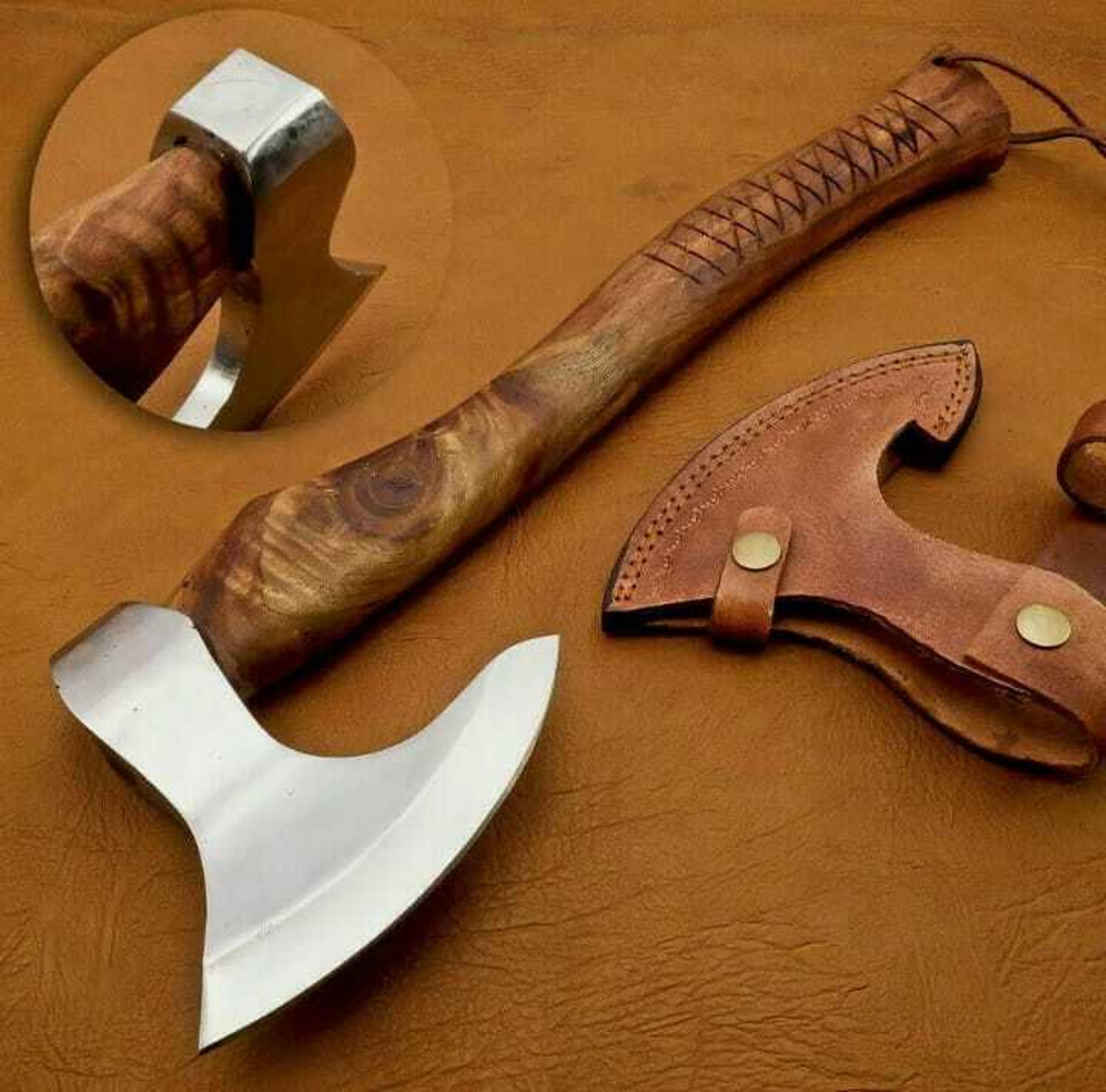 custom hand forged high carbon steel viking tomahawk hatchet bearded axe