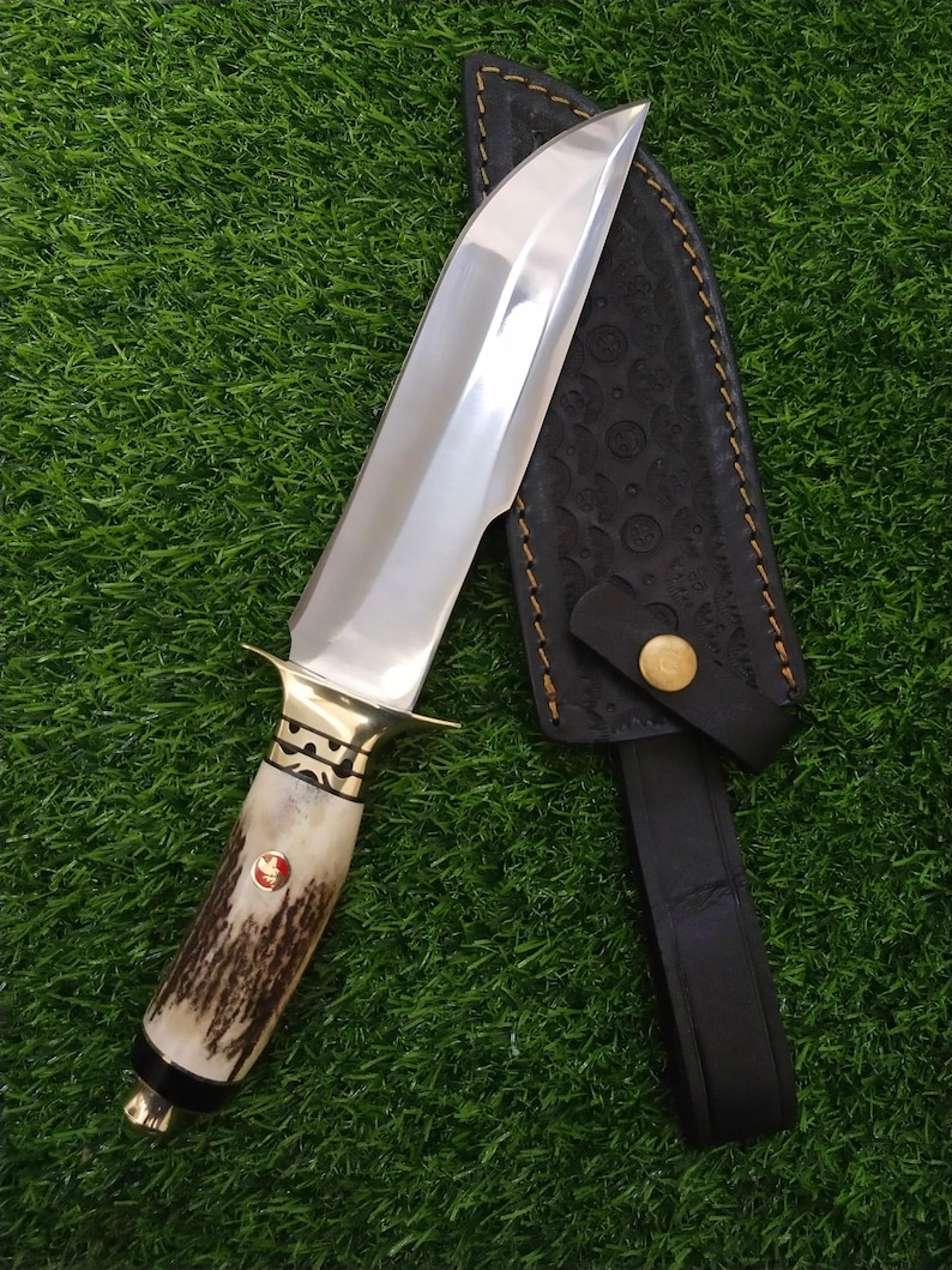 custom handmade antler handle hunting knife, birthday gift, gift knife, personalized gift for him