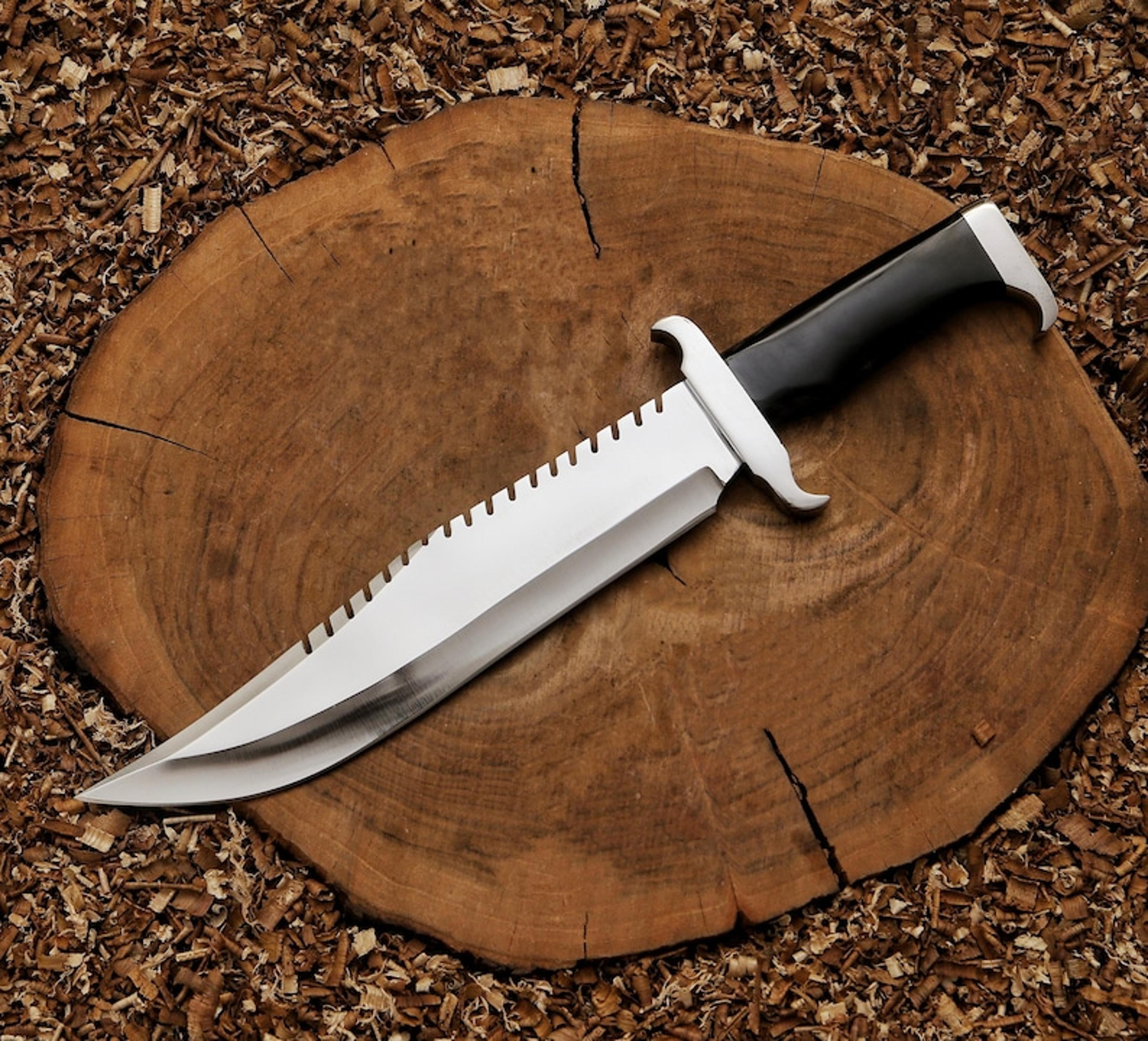handcrafted rambo bowie knife | stainless steel black bull horn bowie | gift for him