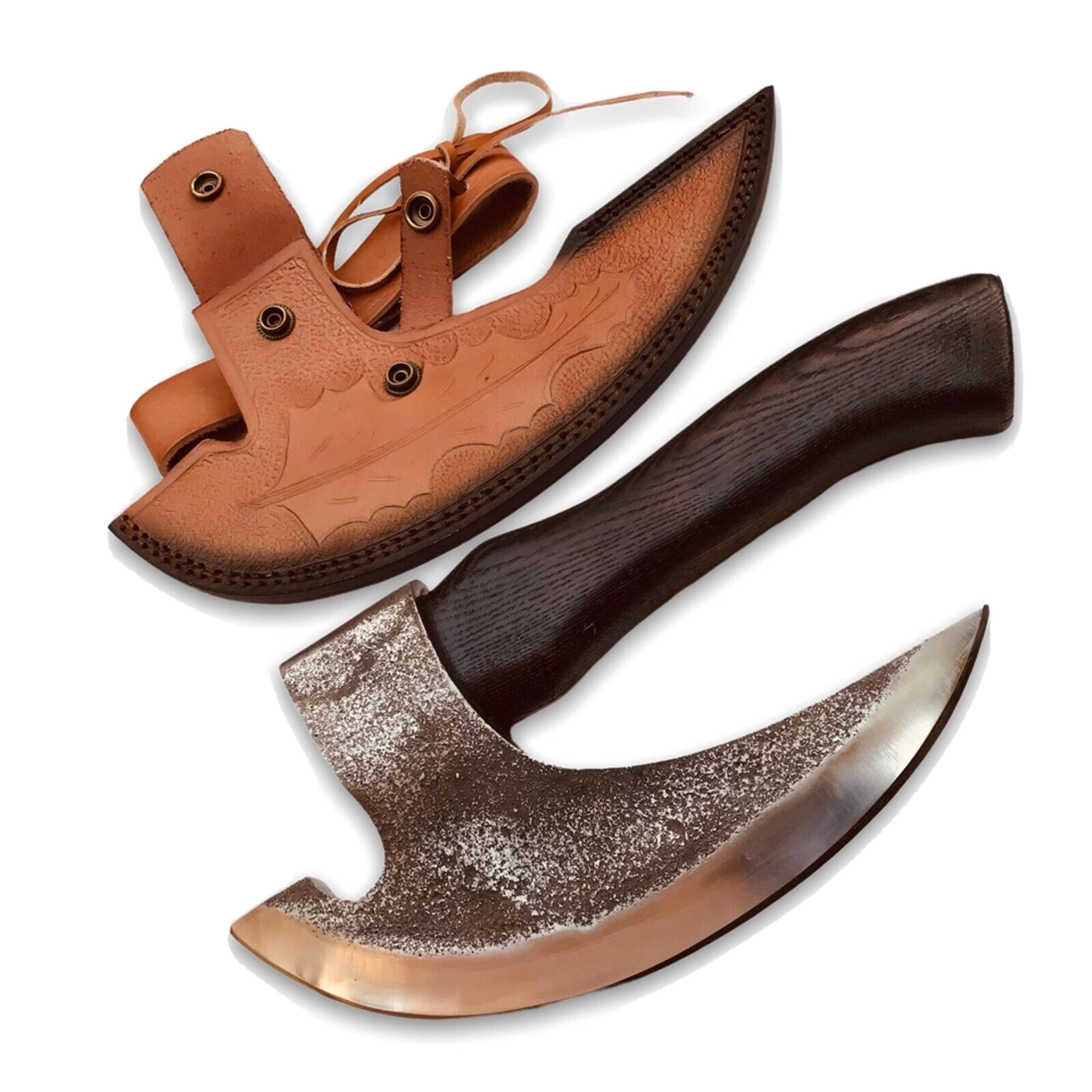 "custom handmade carbon steel hunting viking tactical tomahawk pizza cutter axe"