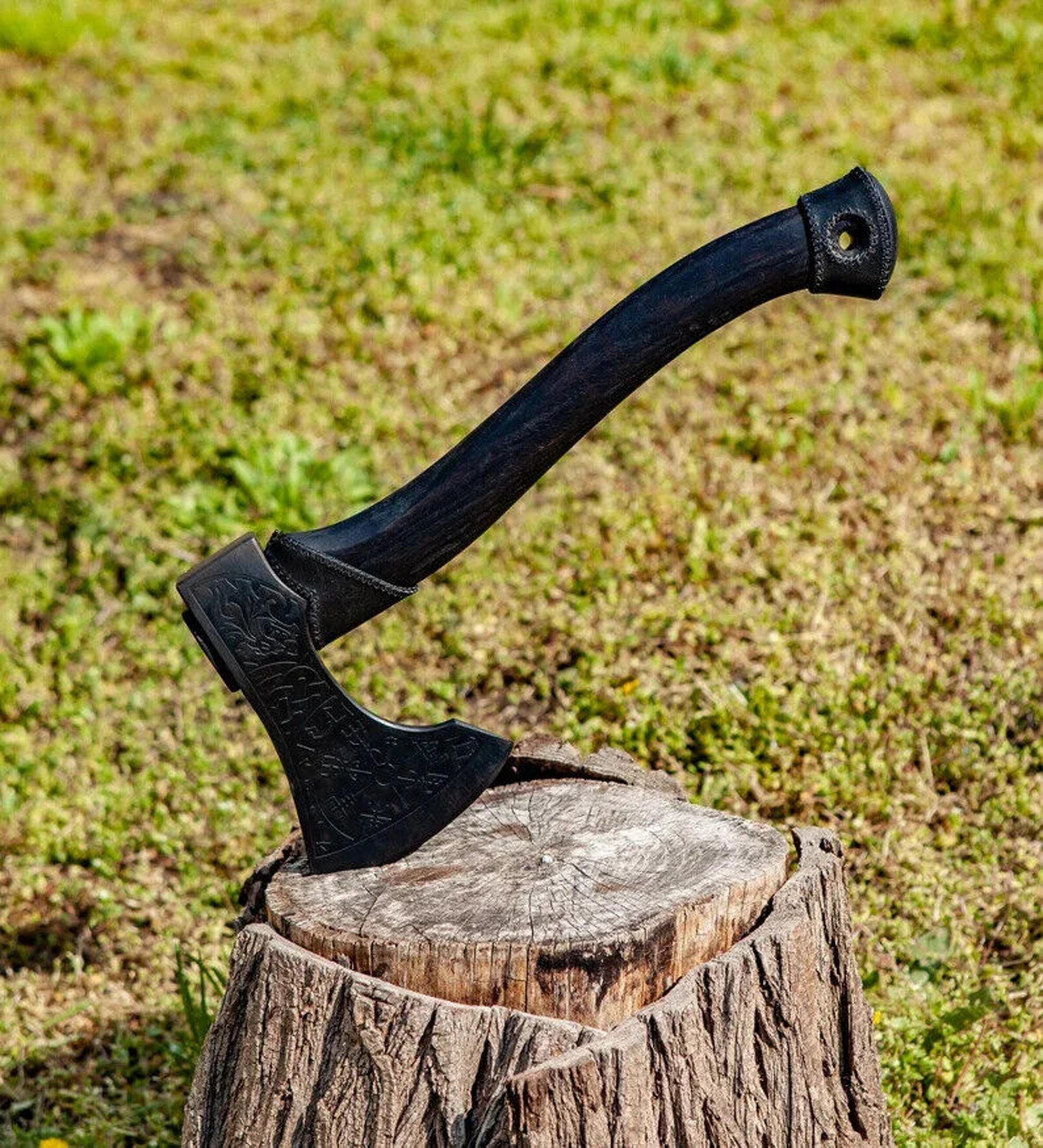 hand forged carbon steel handle viking throwing hatchet tomahawk axe
