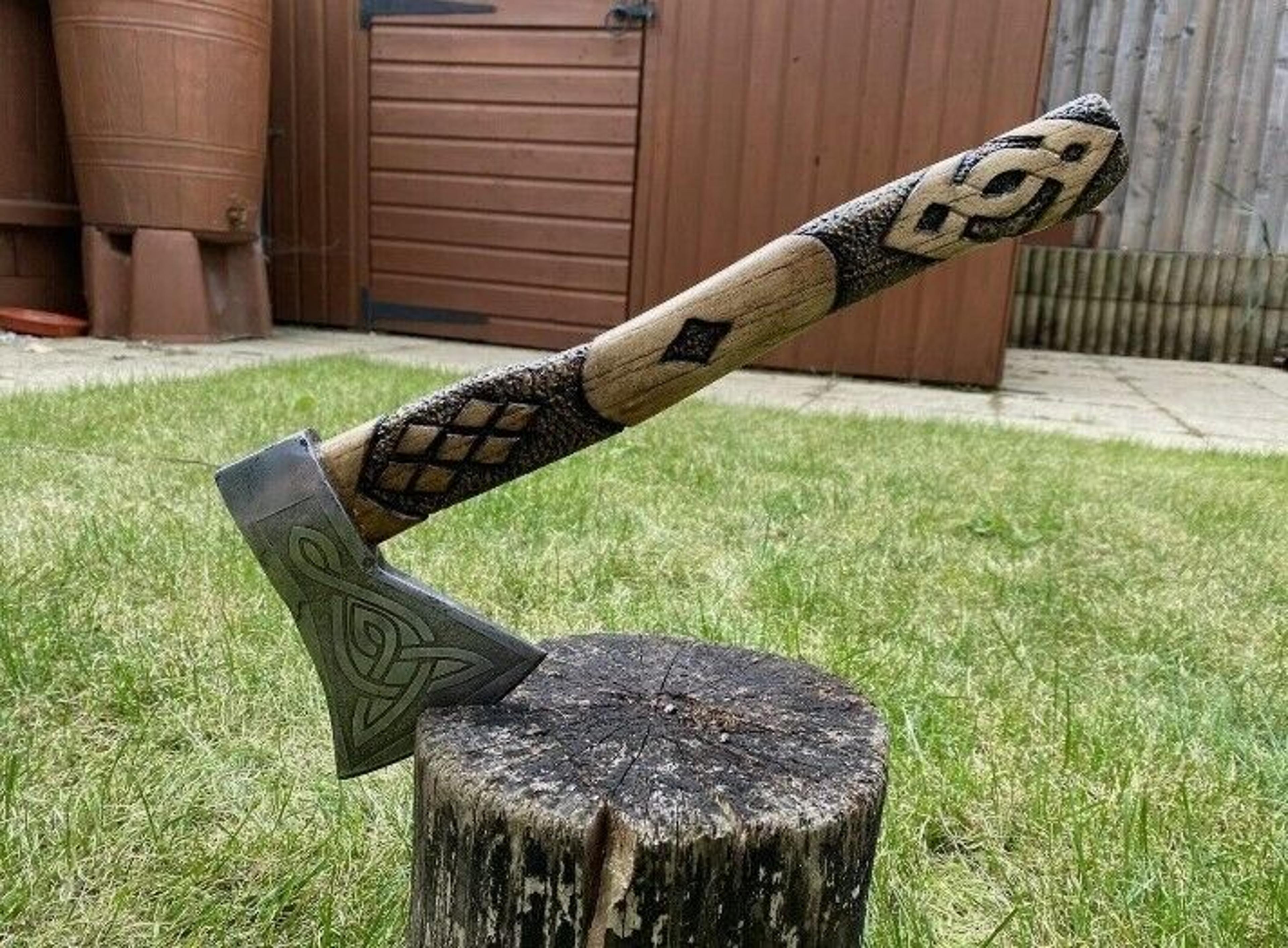 christmas gift custom handmade carbon steel hunting viking hatchet tactical bearded ragnar axe