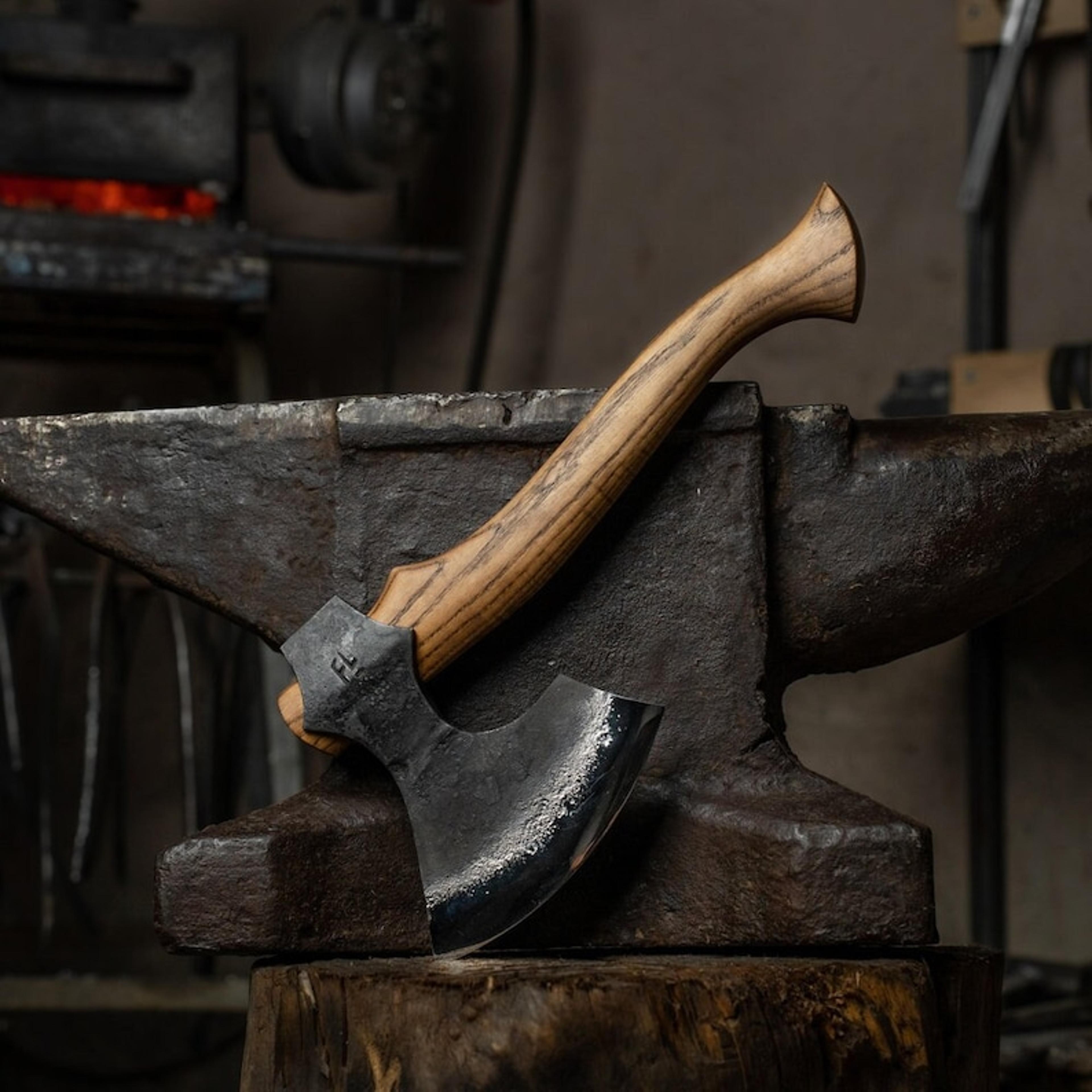 baltoslavic axe camping hatchet, axe with leather case, carving axe, carpenters axe, carpenter tool, father/husband/son