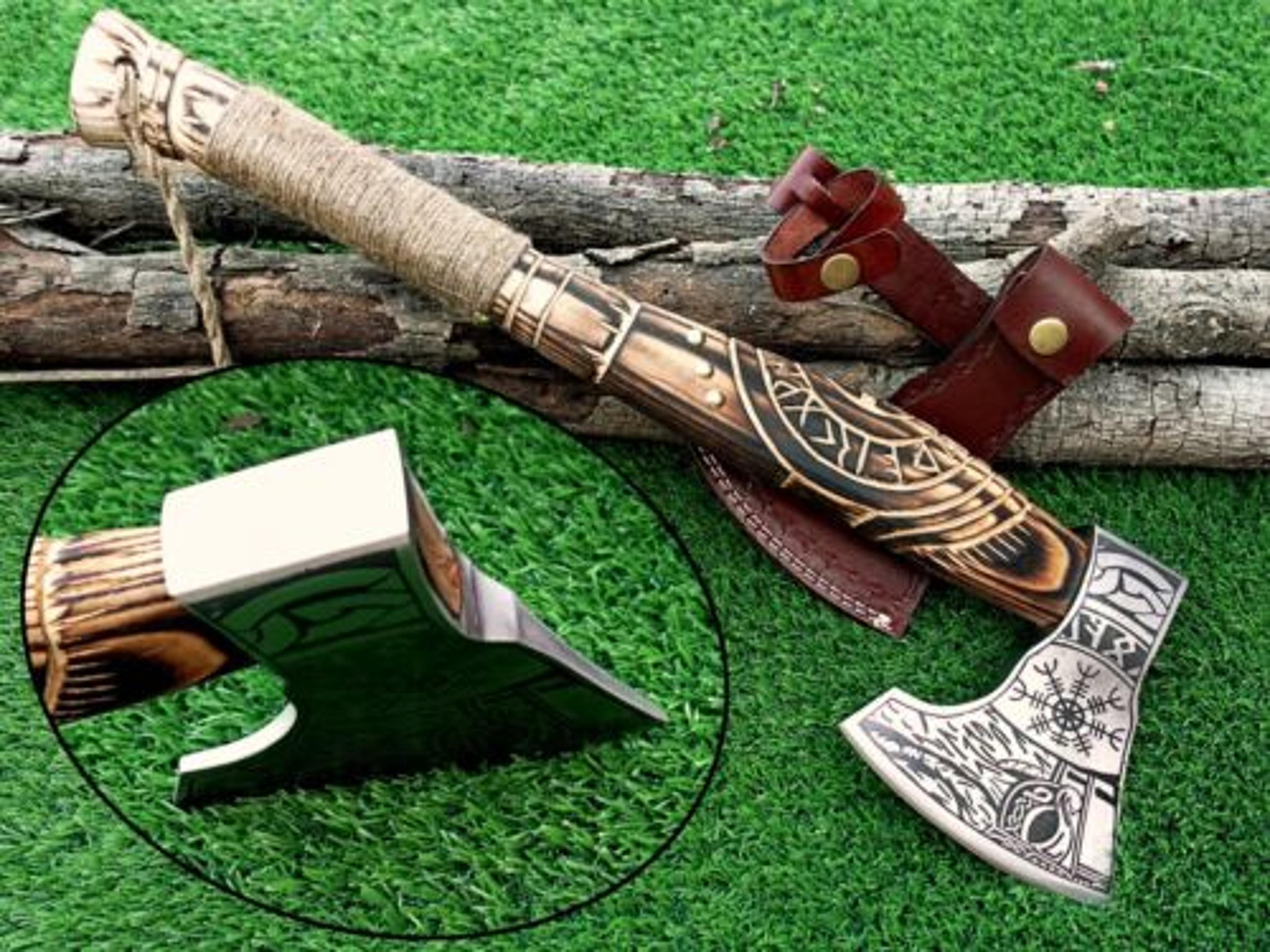 custom handmade carbon steel viking hatchet tomahawk hunting axe
