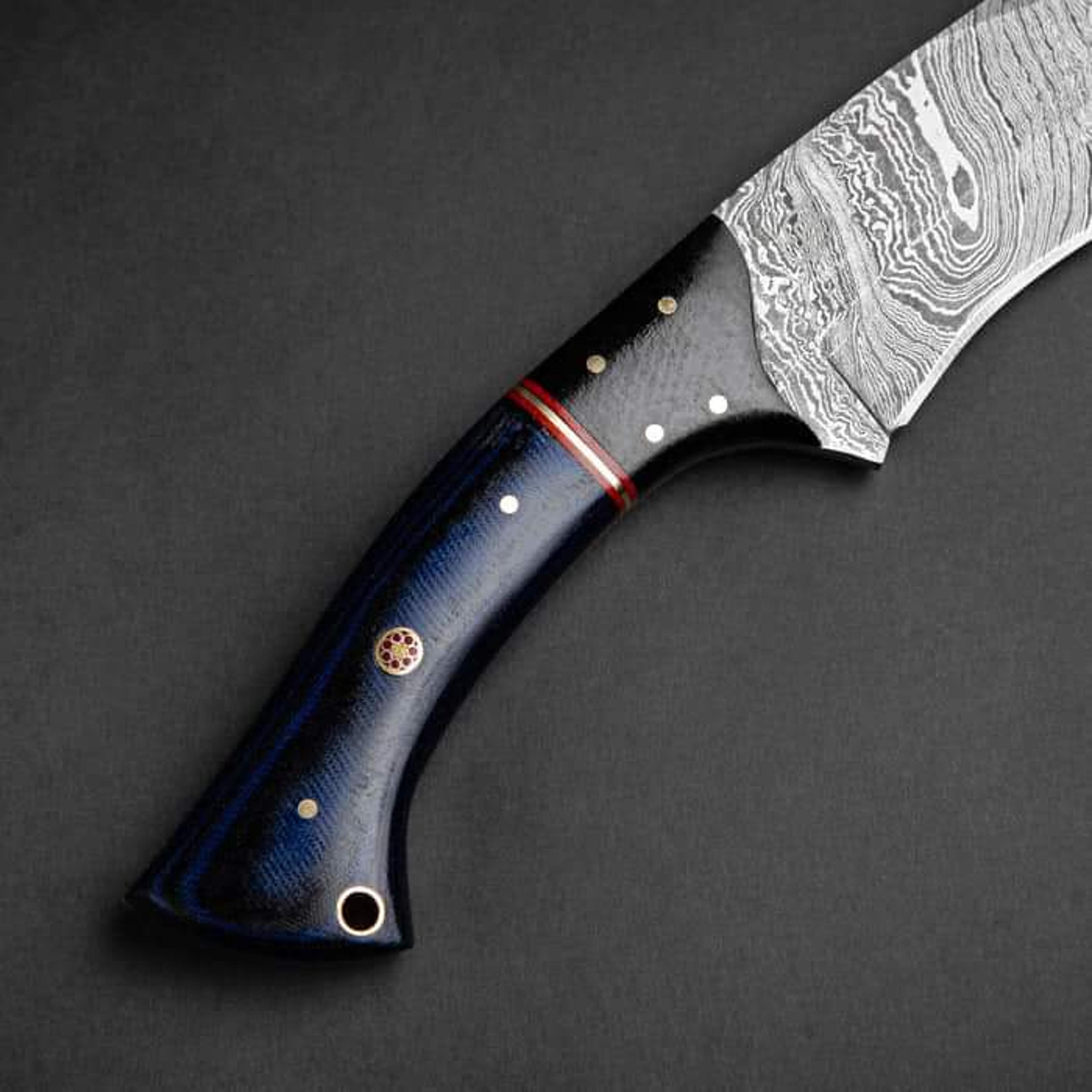 carbon steel knife, hunting knife with sheath, fixed blade camping knife, bowie knife, handmade knives, gifts for men