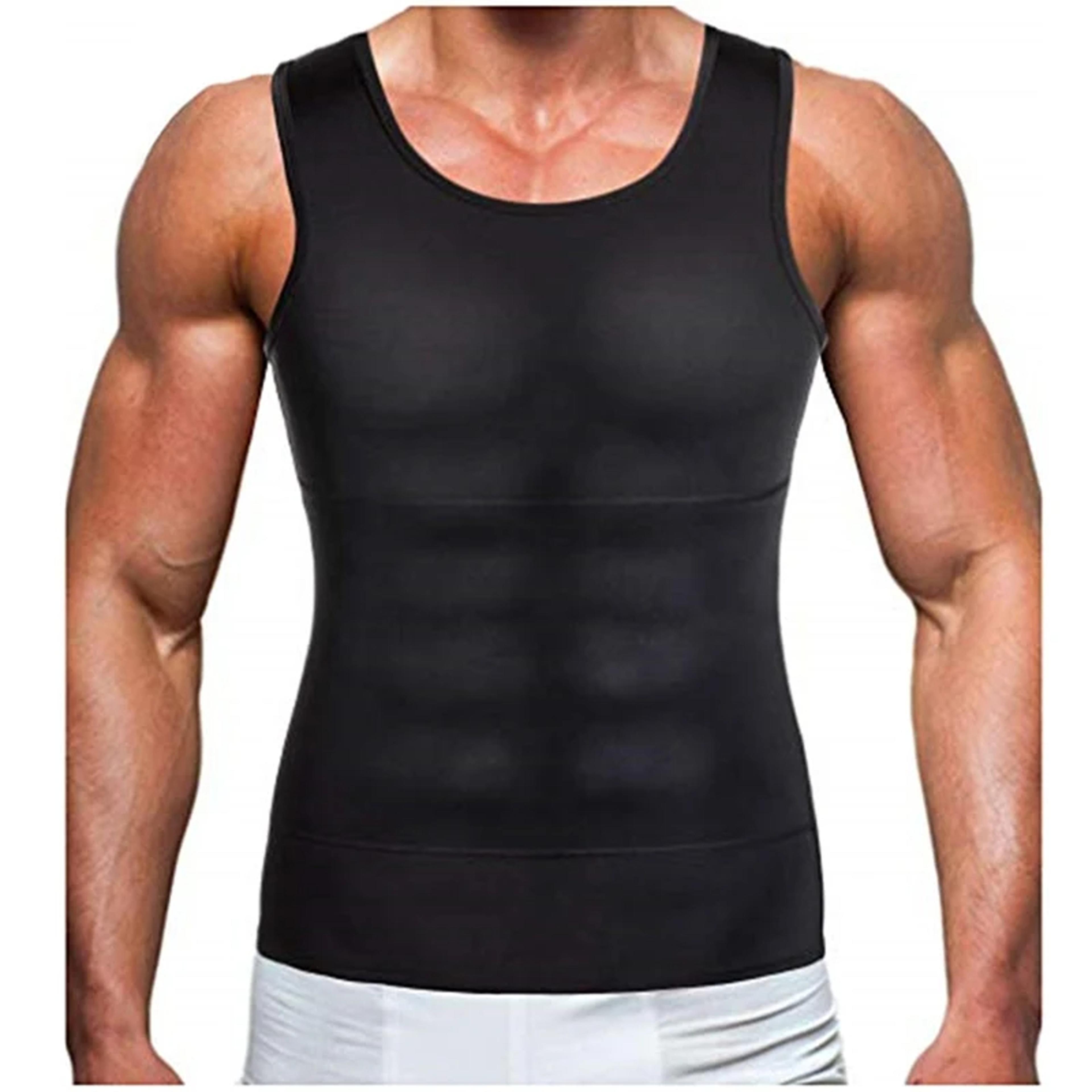 men's compression sleeveless jersey fitness tank top for gym training running & sports