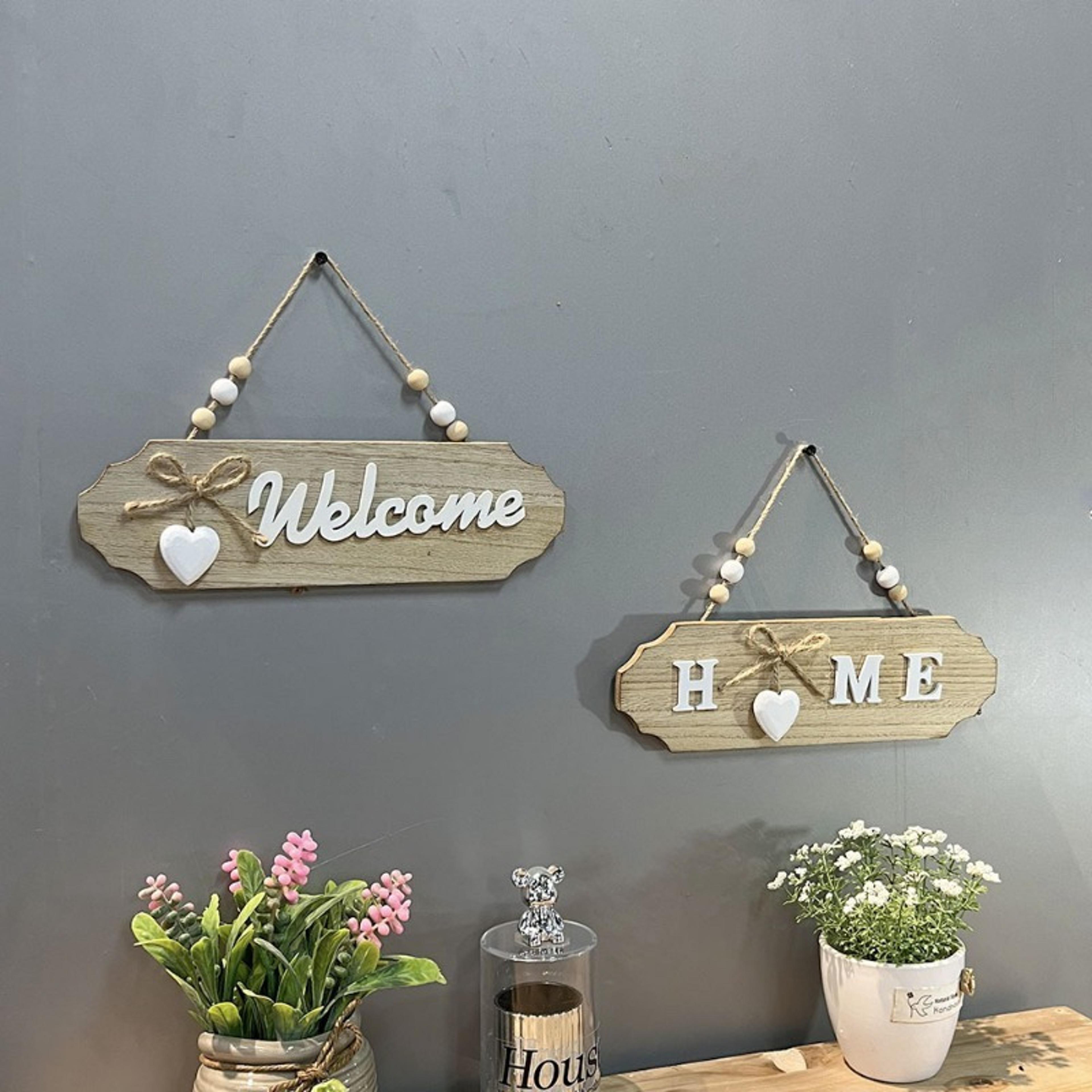 vintage welcome sign with heart ornament home decor for kitchen bathroom and outdoor spaces