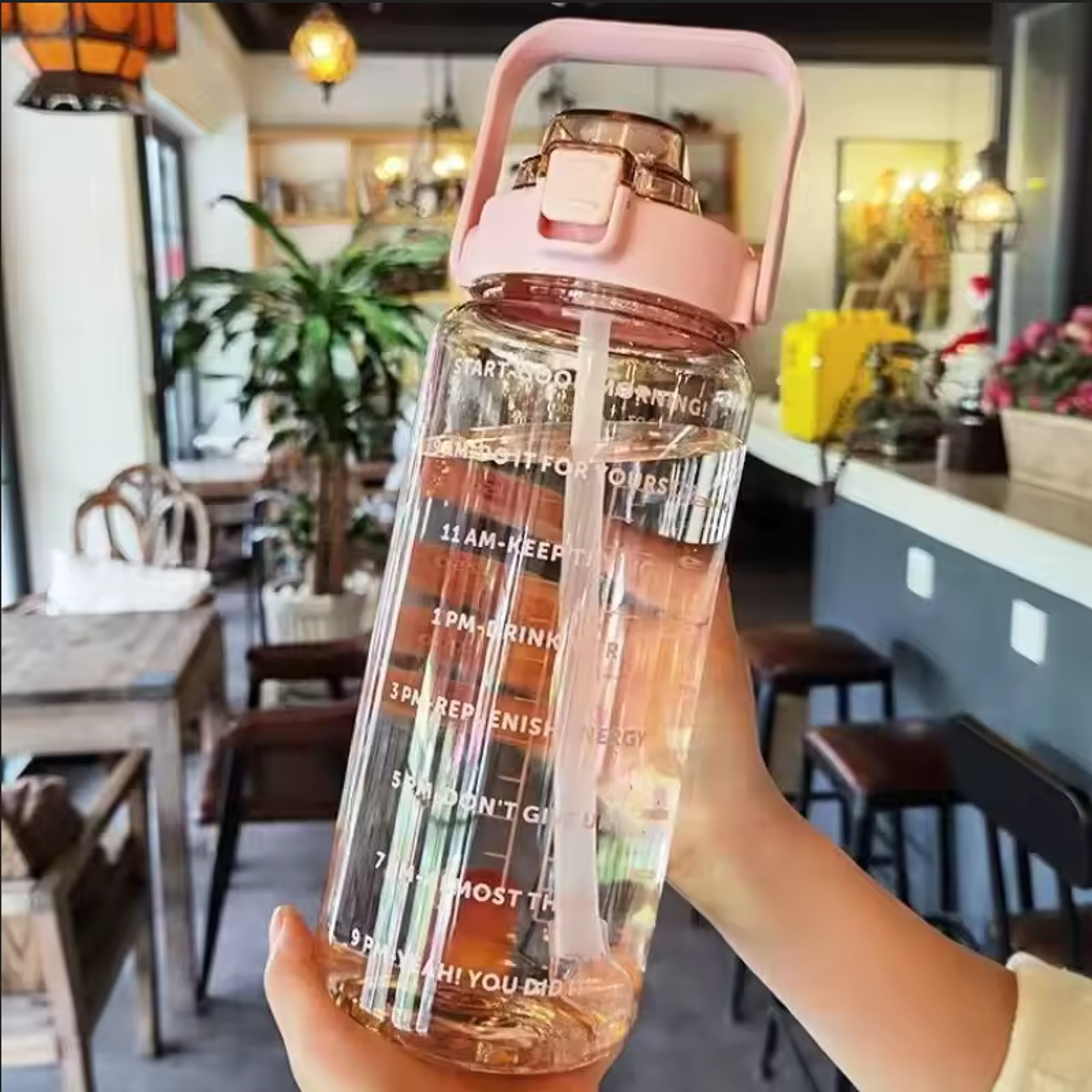 large portable water bottle with straw ideal for fitness sports and travel universal design