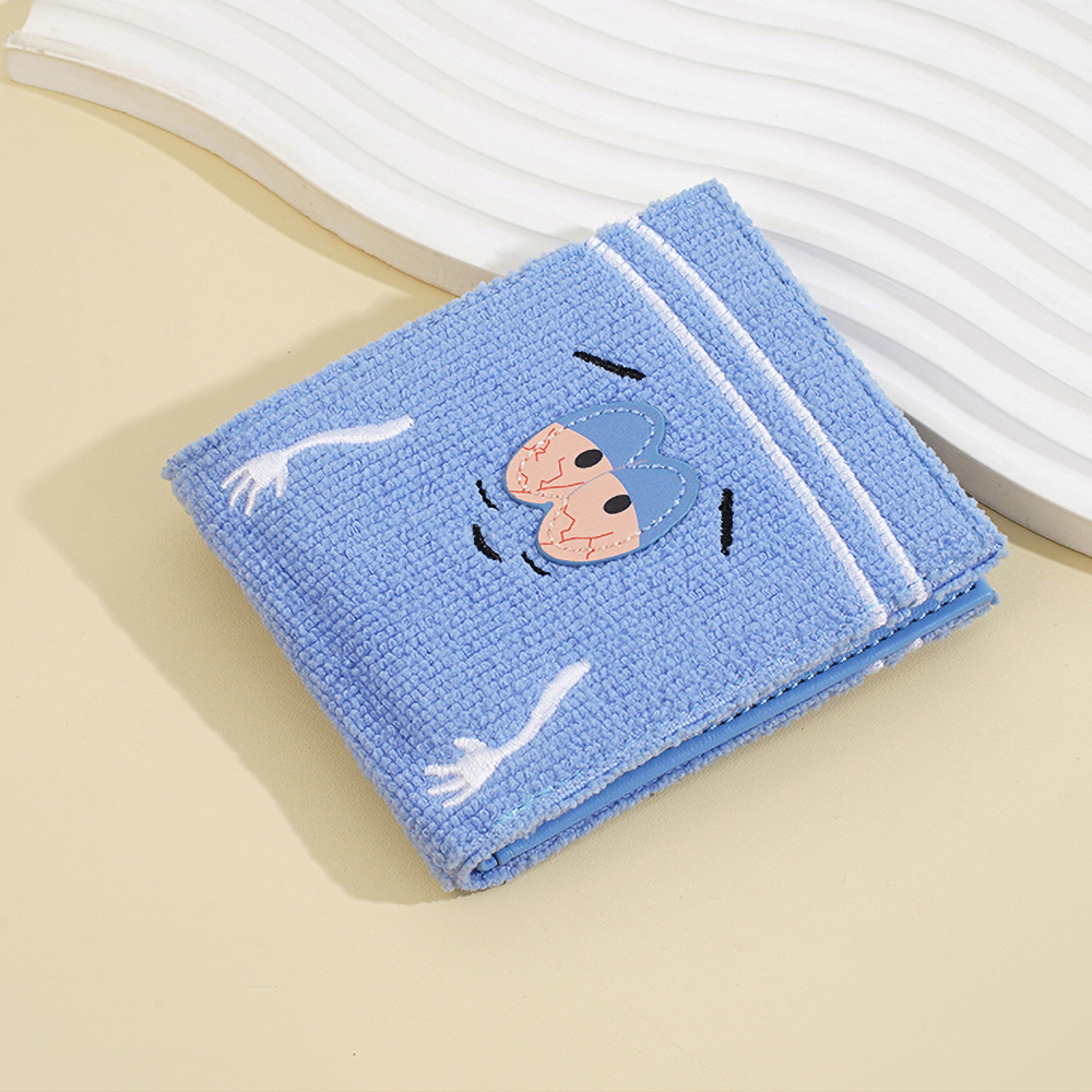 cute plush cartoon wallet for women soft fuzzy pu leather coin purse with zip closure ideal casual gift for girls