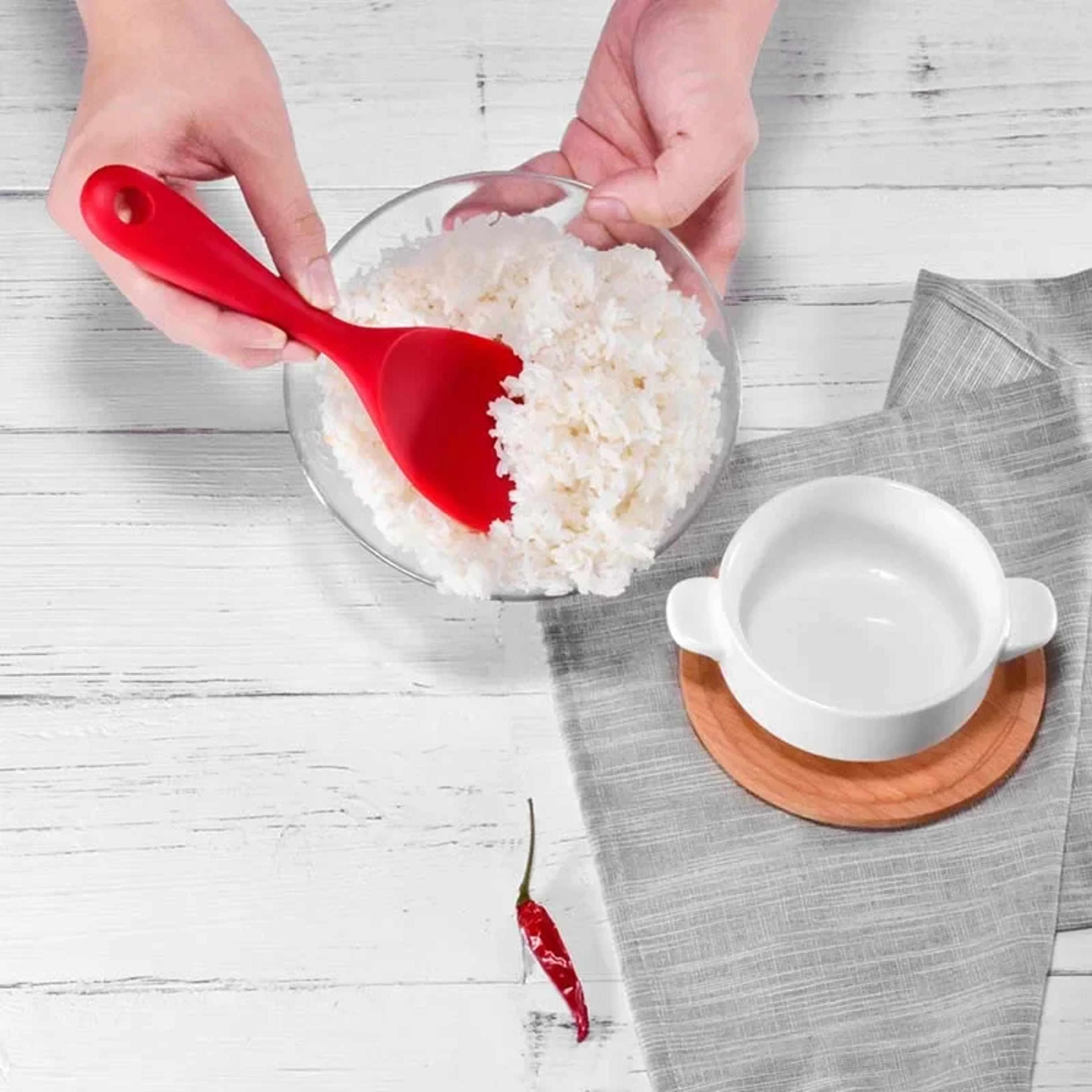 hanging silicone rice spoon non stick kitchen ladle for rice cookers & saucepans hea resistant cooking scoop with ho