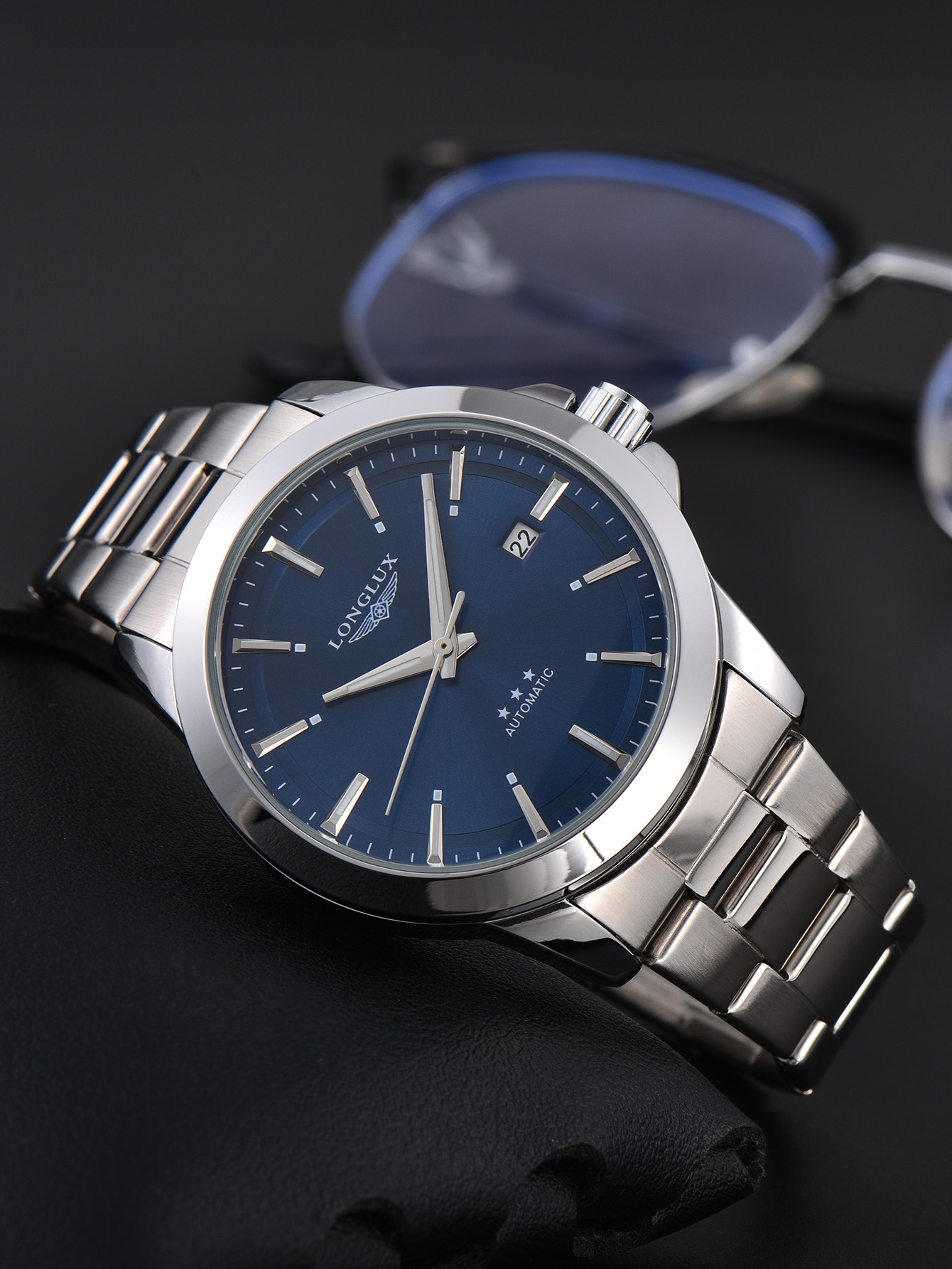 men's automatic business watch waterproof stainless steel luminous mechanical watch