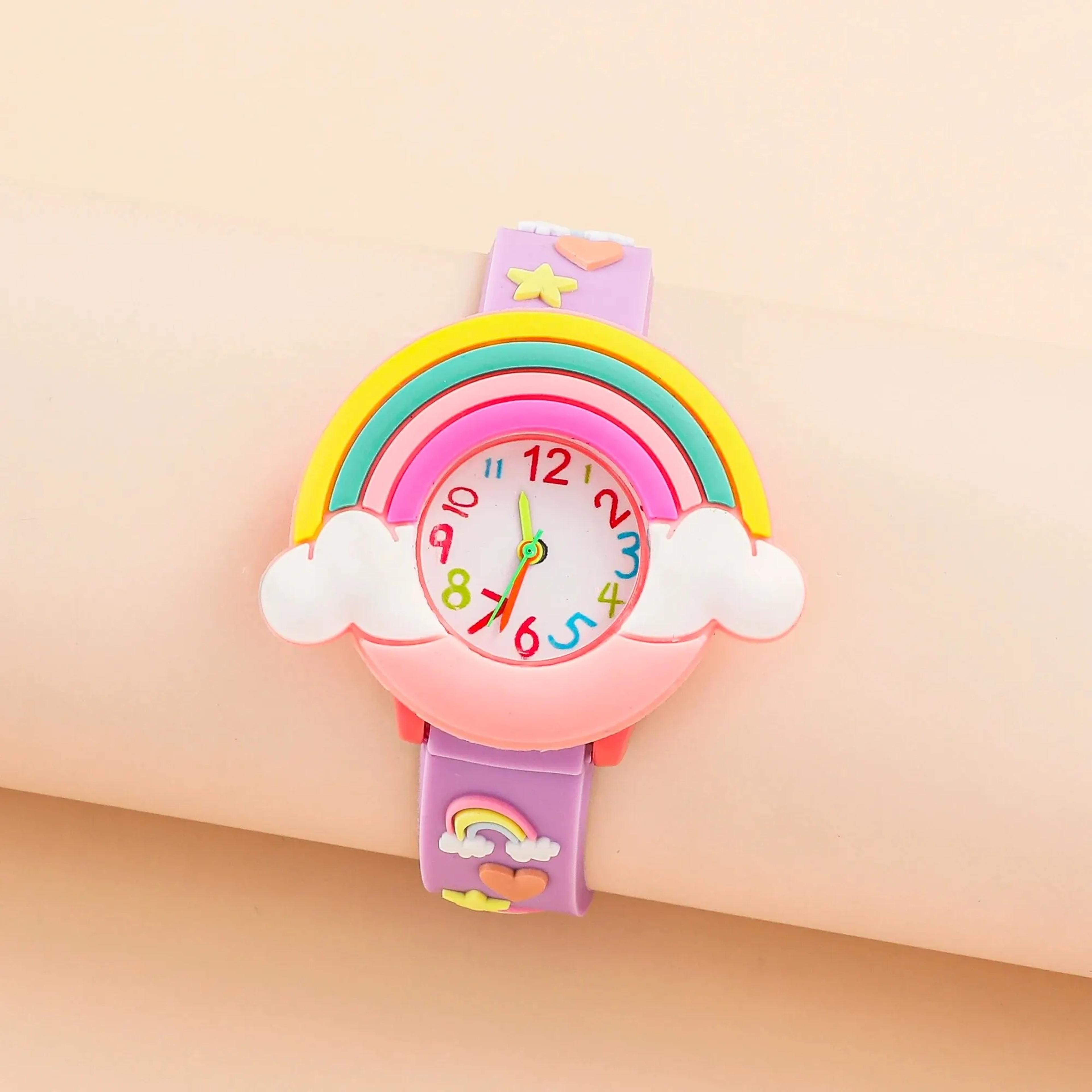 rainbow cloud silicone band childrens watch cute cartoon quartz watch for boys & girls