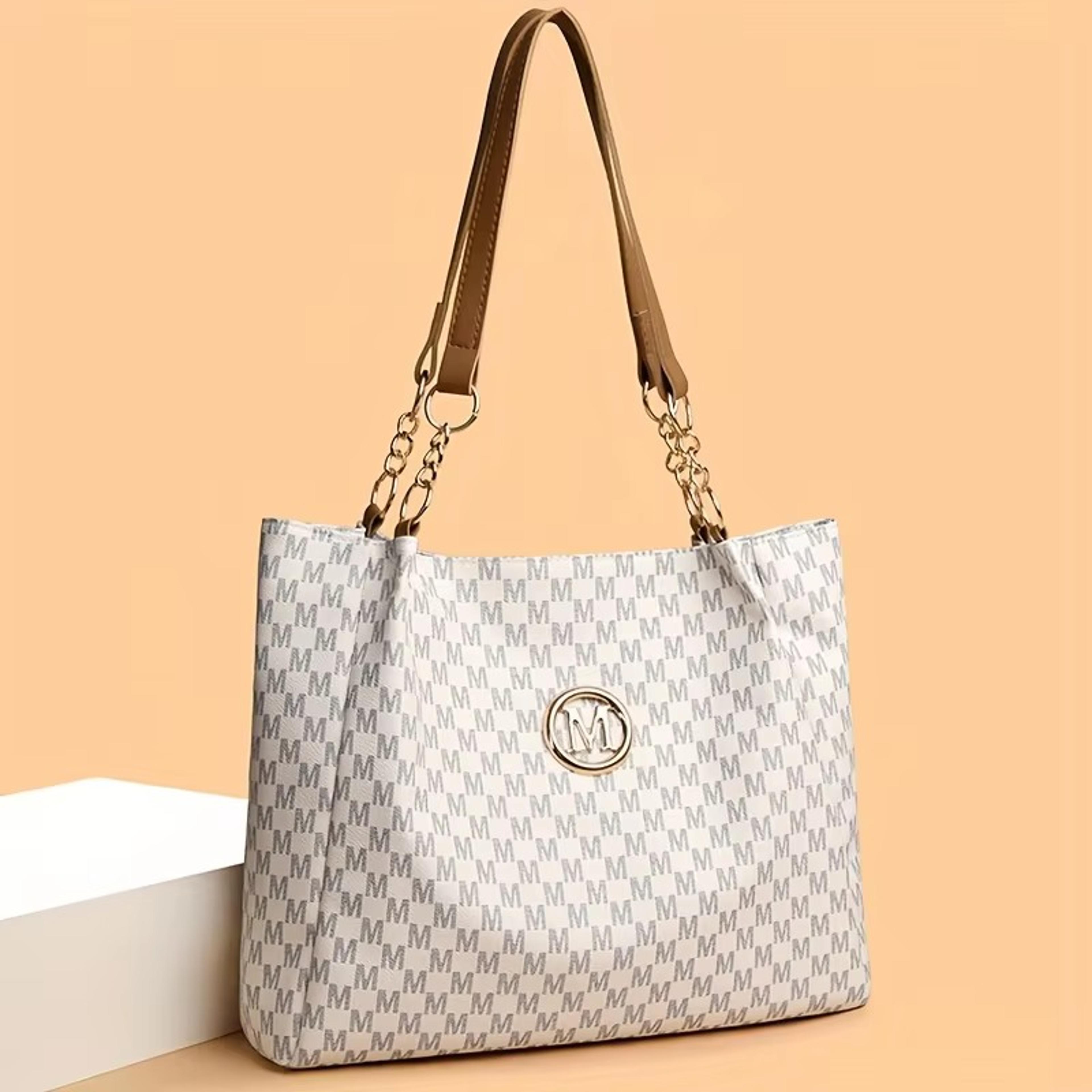 vintage geometric tote bag synthetic leather shoulder bag for women large capacity travel & shopping handbag