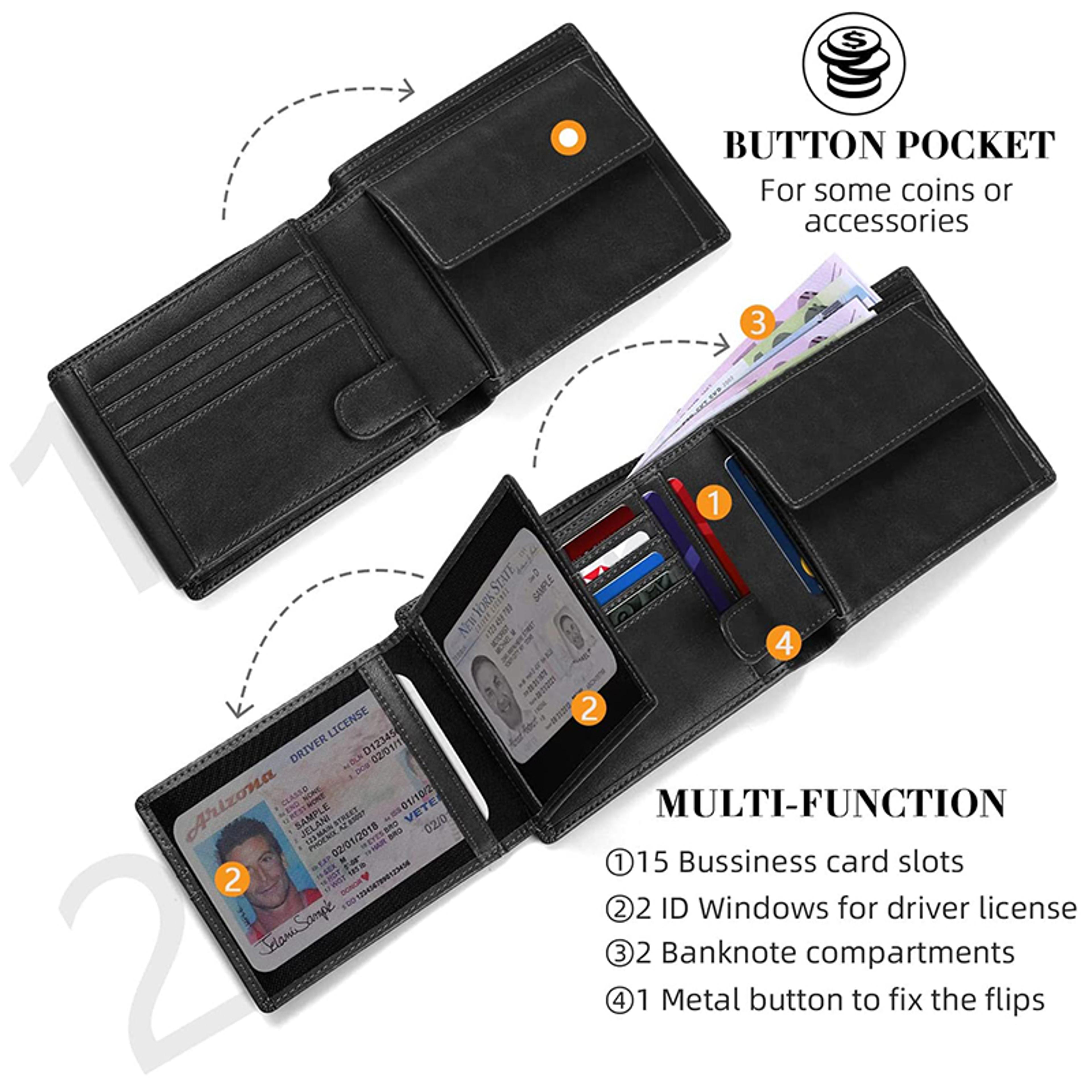 slim wallet for men multi functional wallet with card holders