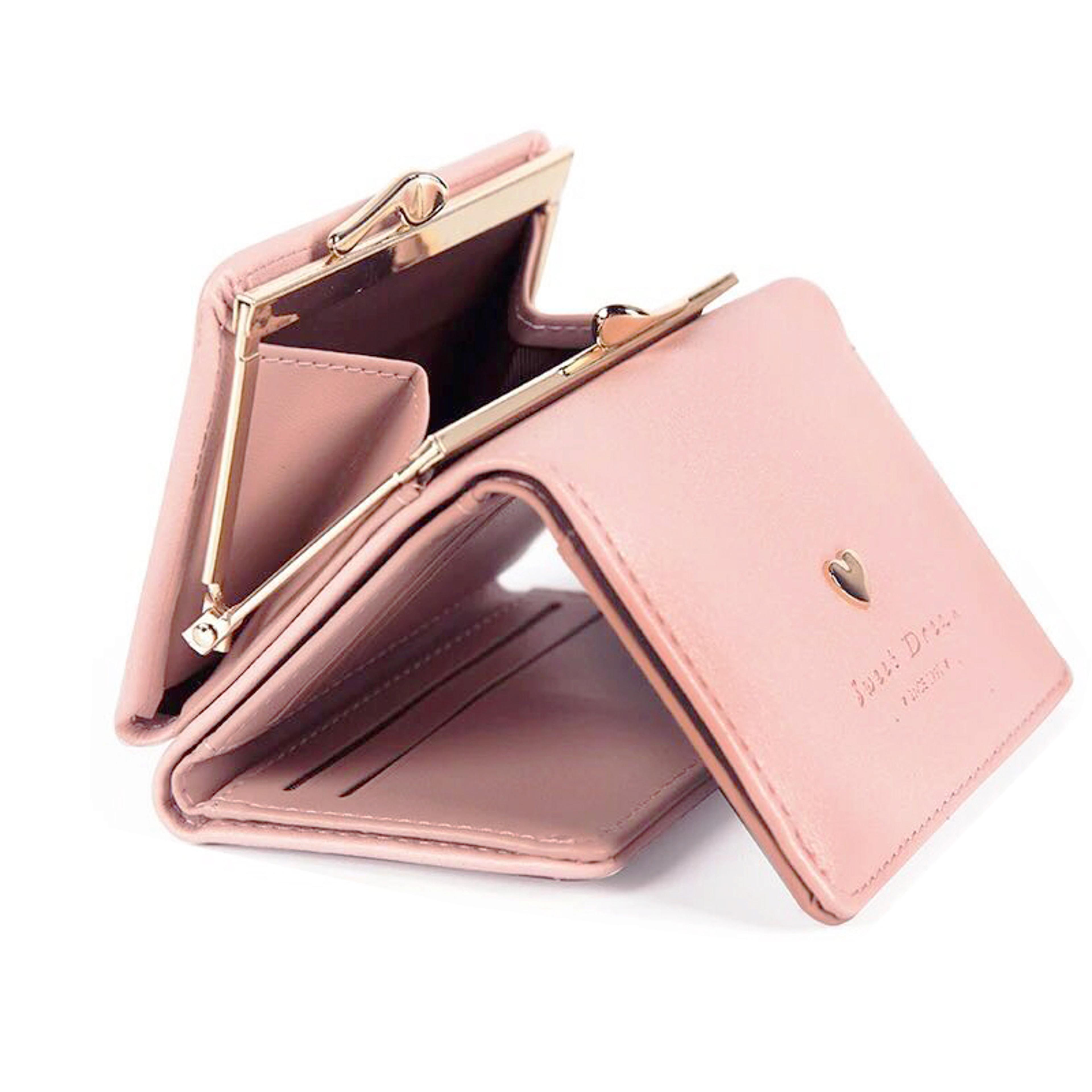 cute animal folding mini wallet short korean style purse for students metal and fresh design