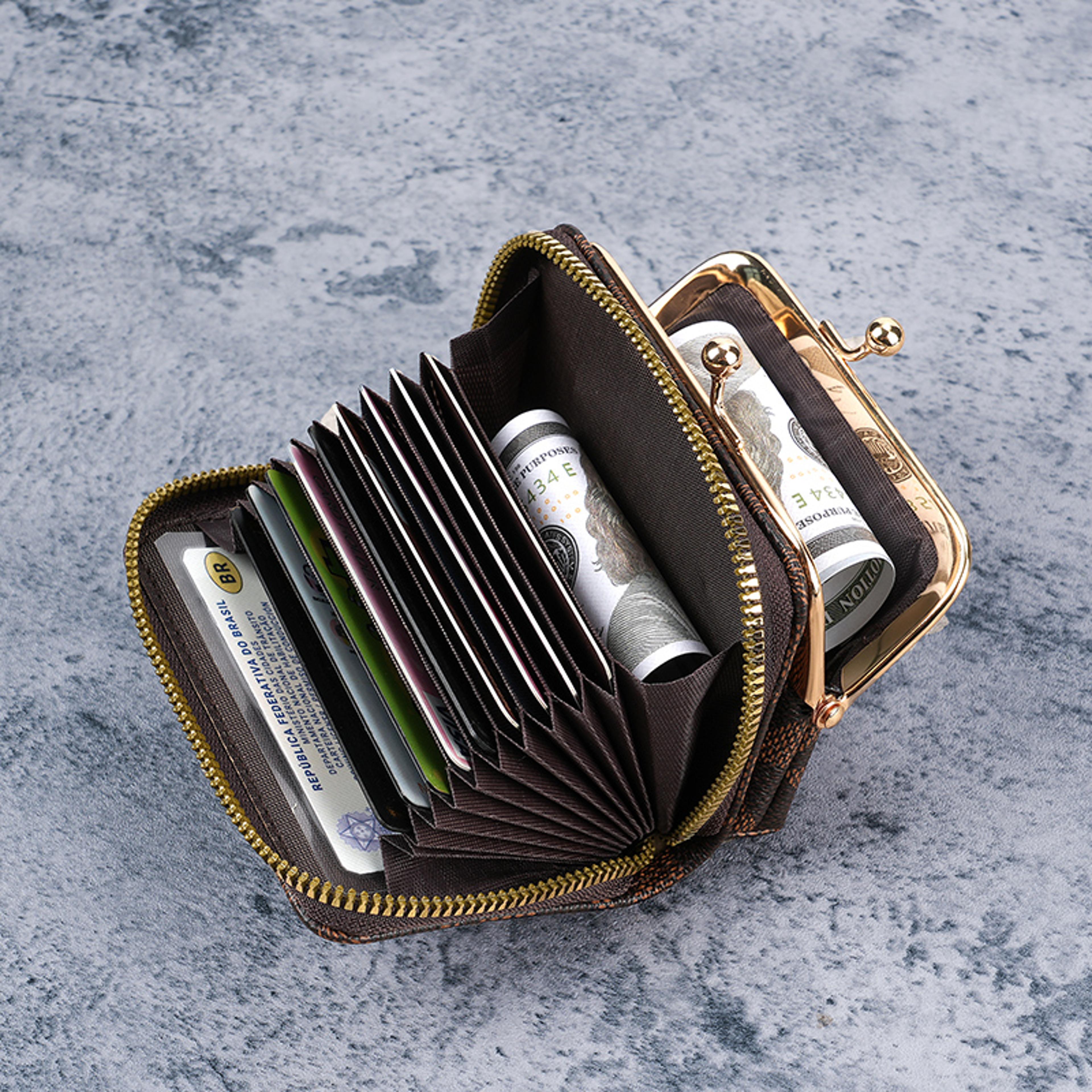 stylish printed womens wallet versatile short clip wallet for students and everyday use