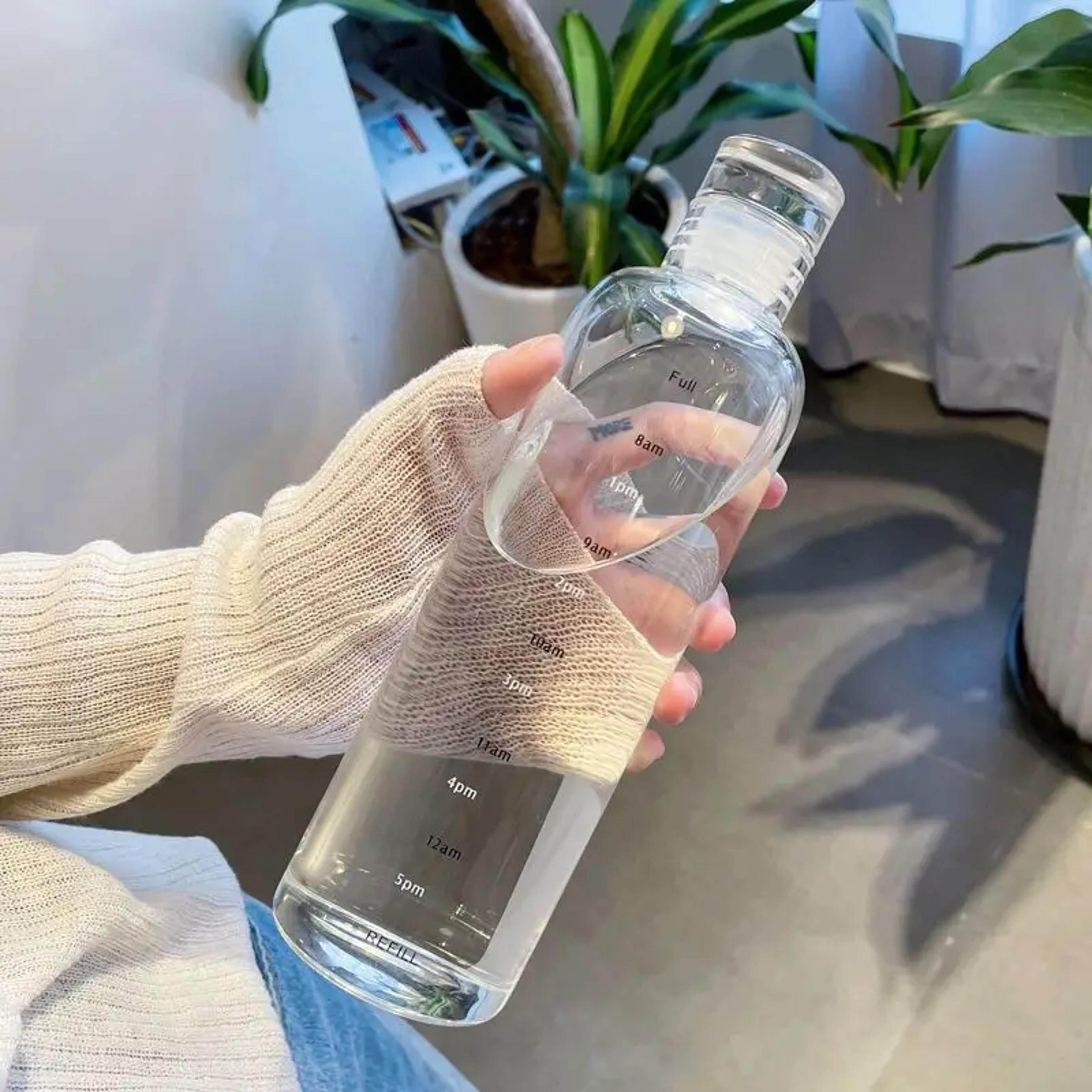 elegant leakproof water bottle with time scale stay hydrated daily lightweight & portable for fitness & outdoor adven