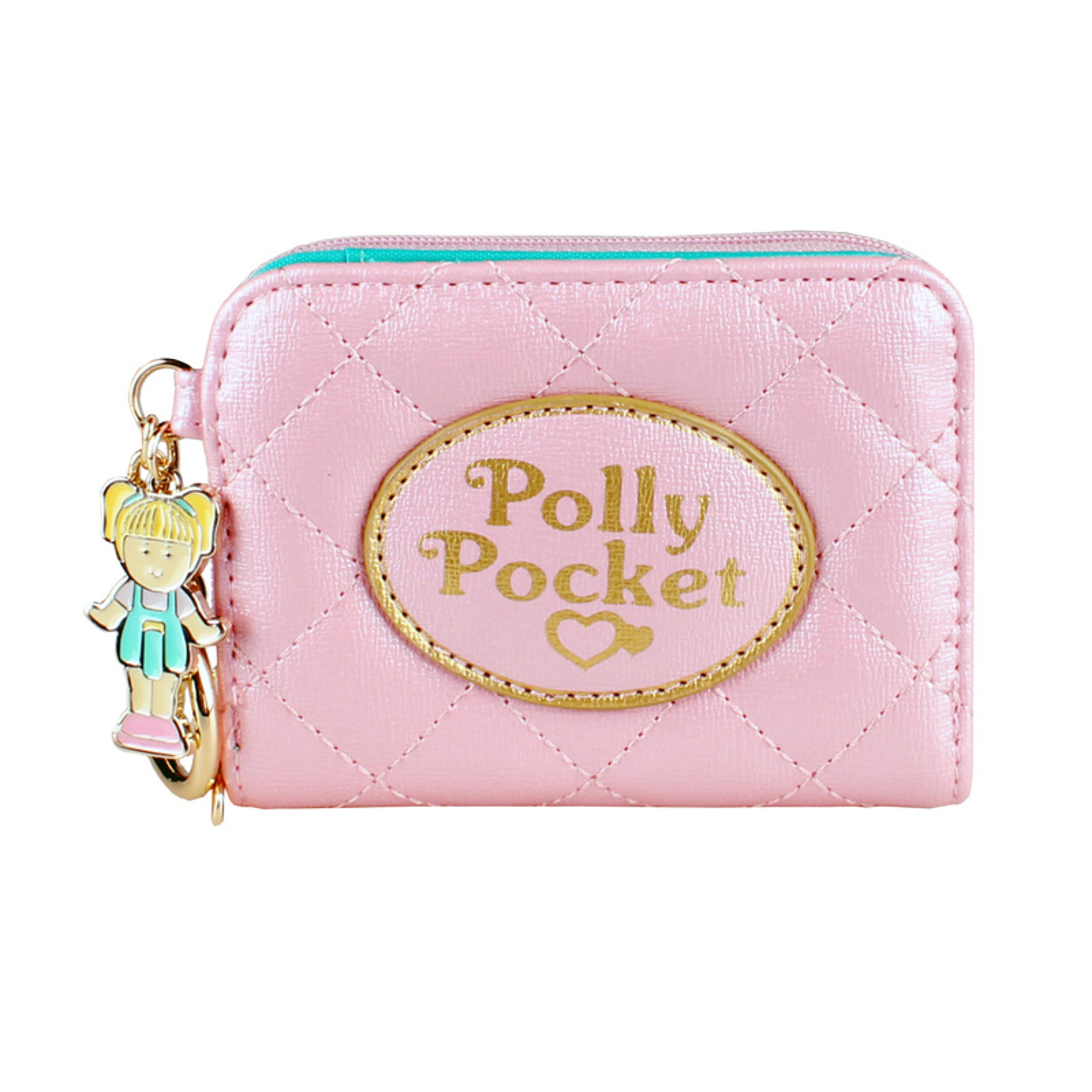 pink quilted womens wallet stylish coin purse with zipper closure