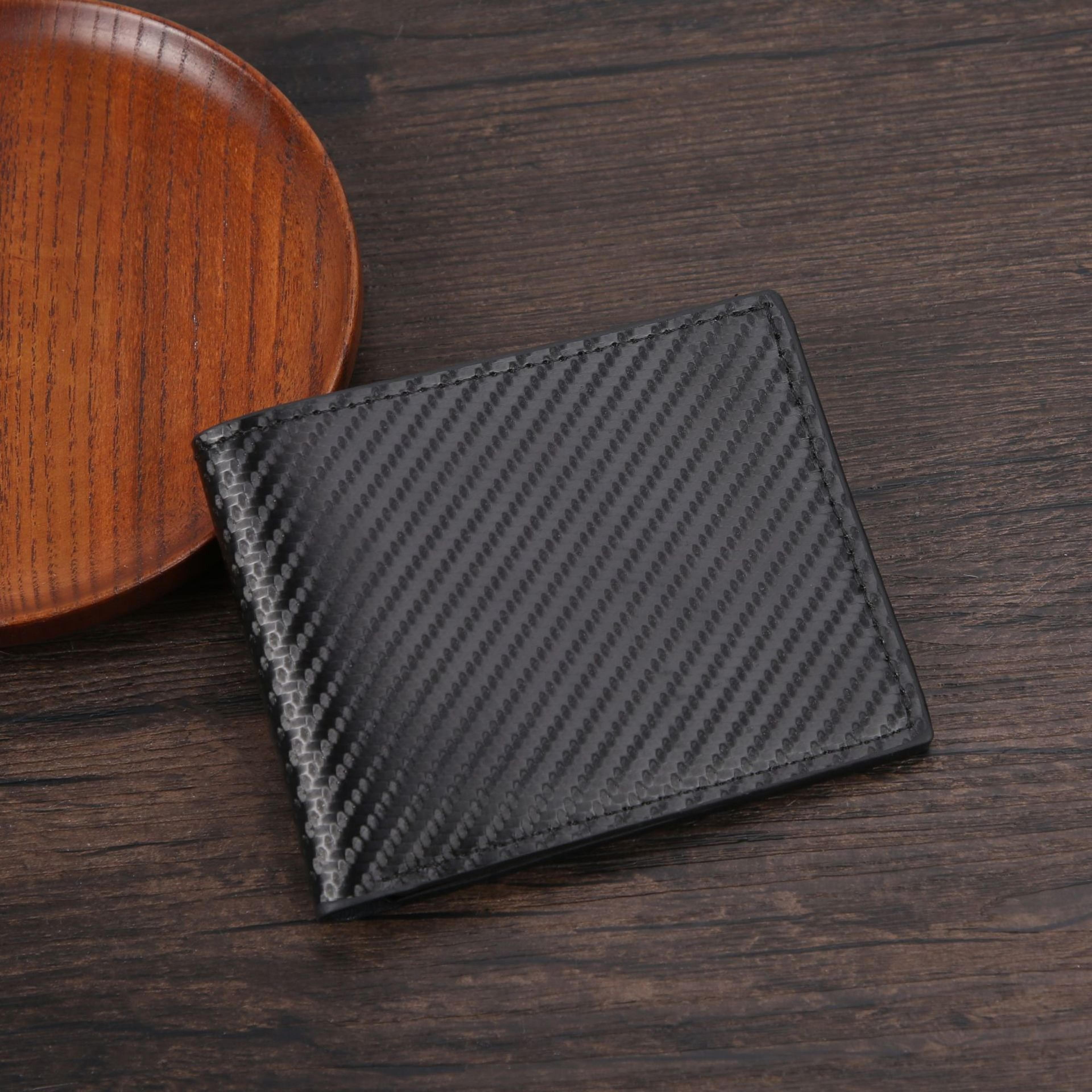black large capacity wallet with multiple card slots two fold men's wallet thin male credit card holder