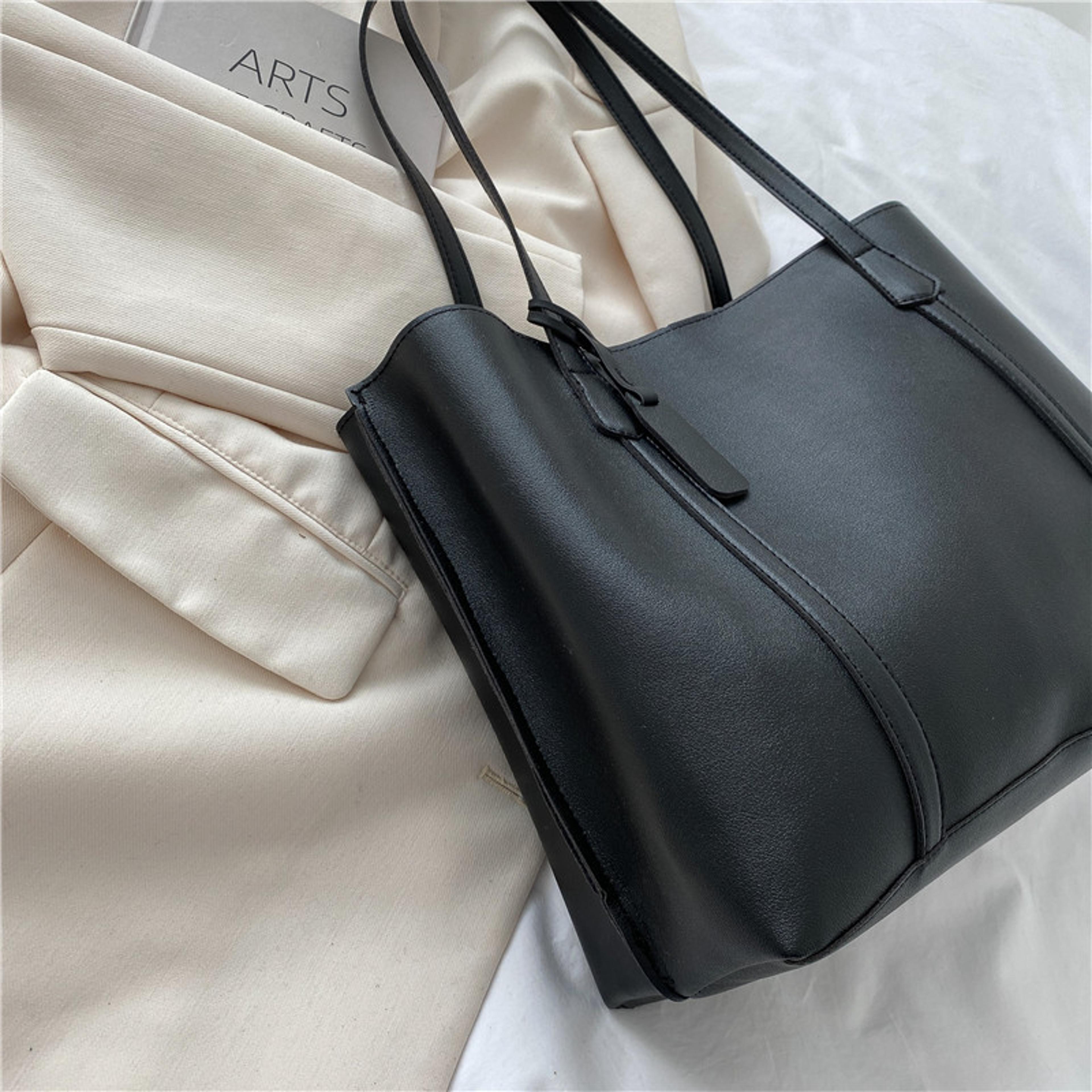 large capacity soft leather tote bag for women casual single shoulder bag