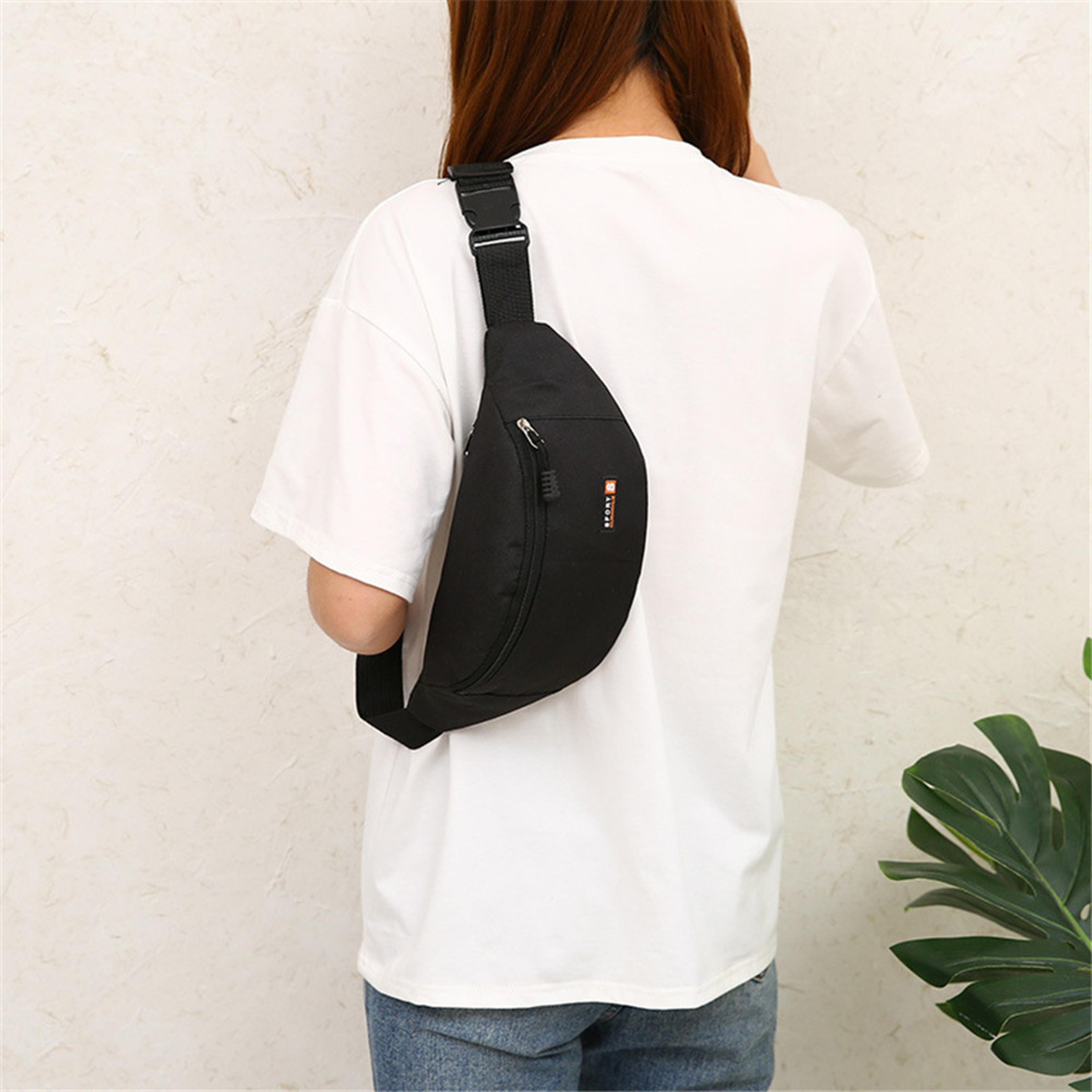 multifunctional black waist bag for men & women fashionable sport fanny pack crossbody chest bag phone purse & belt