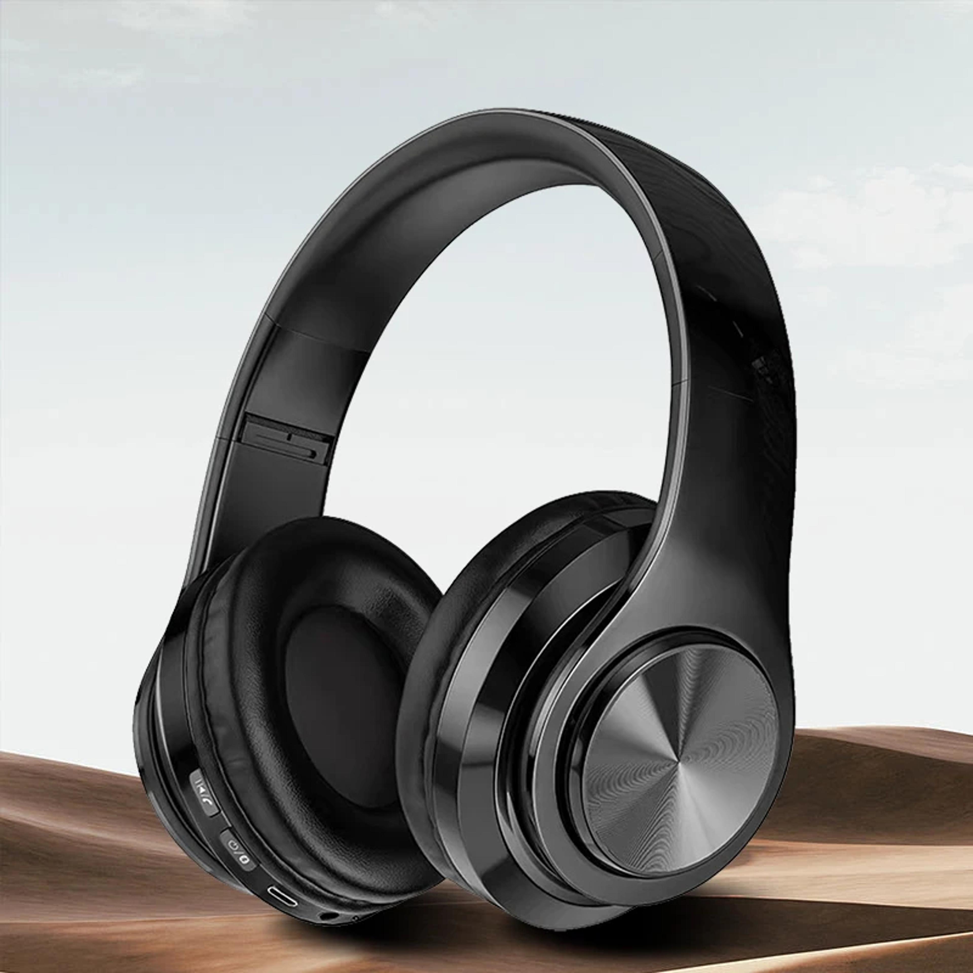 stereo gaming headset with microphone foldable on,ear headphones for sports and gaming
