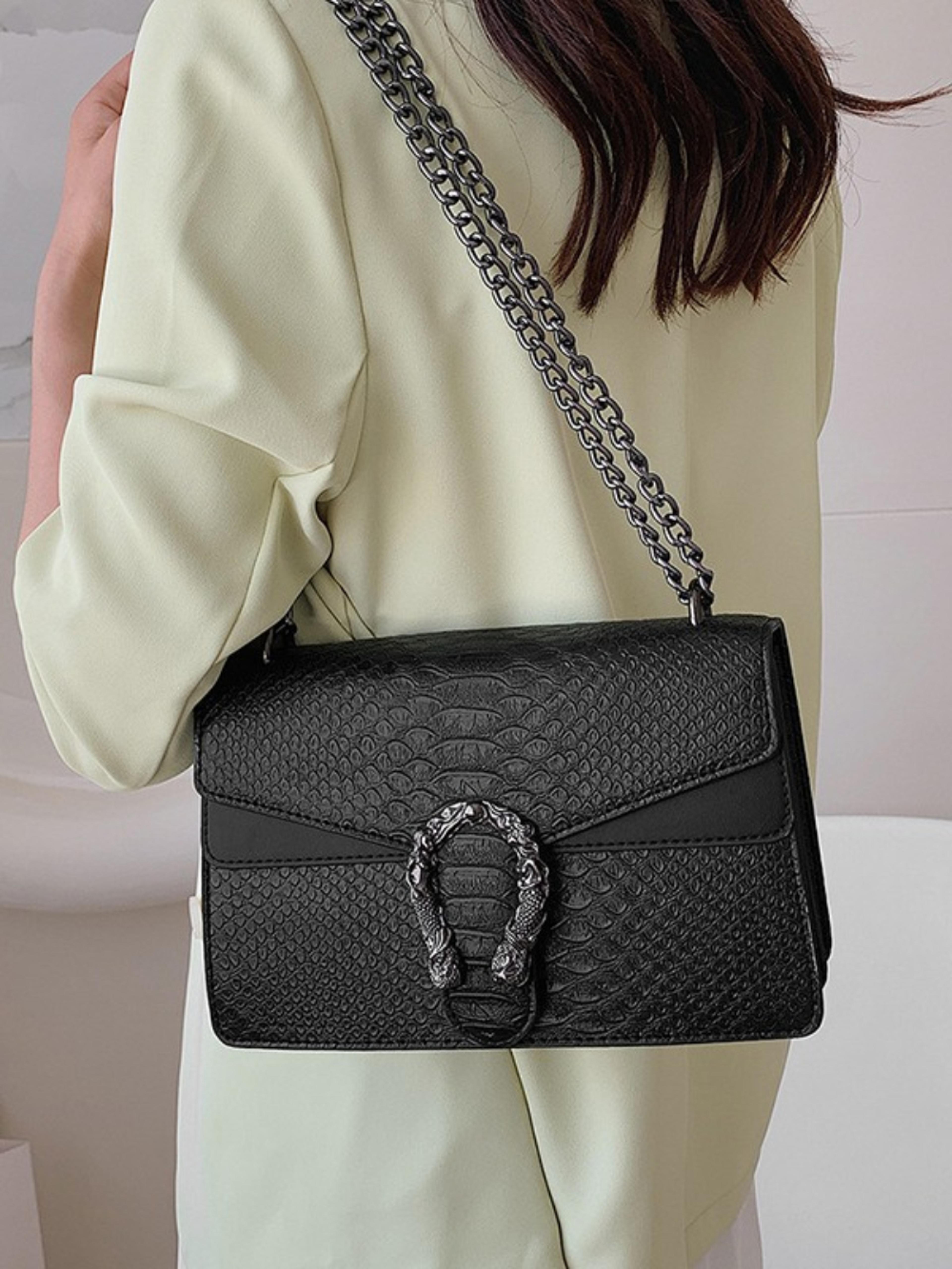 elegant retro crocodile patterned dionysus chain crossbody bag for women