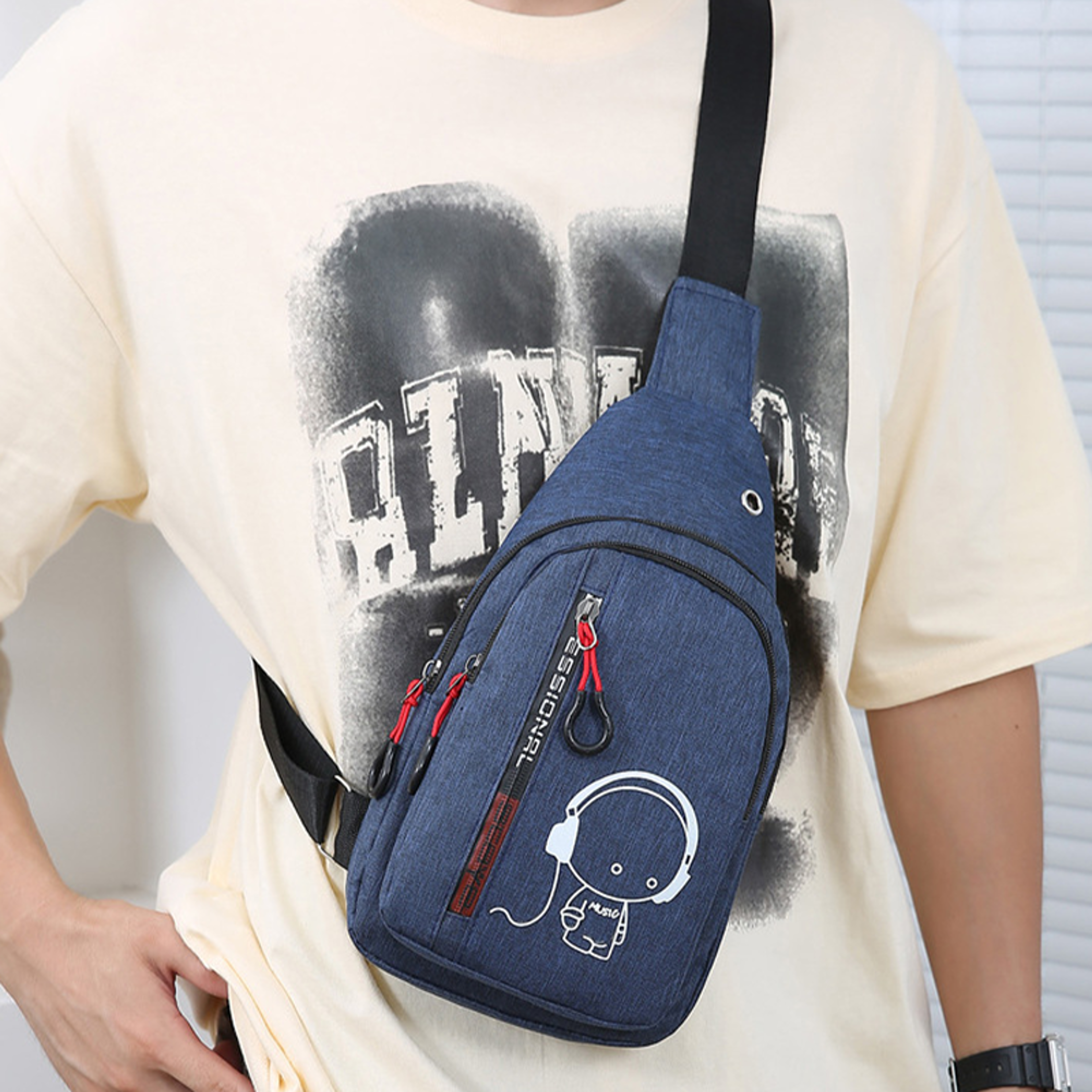 glow in the dark crossbody bag for men & women outdoor sports chest bag