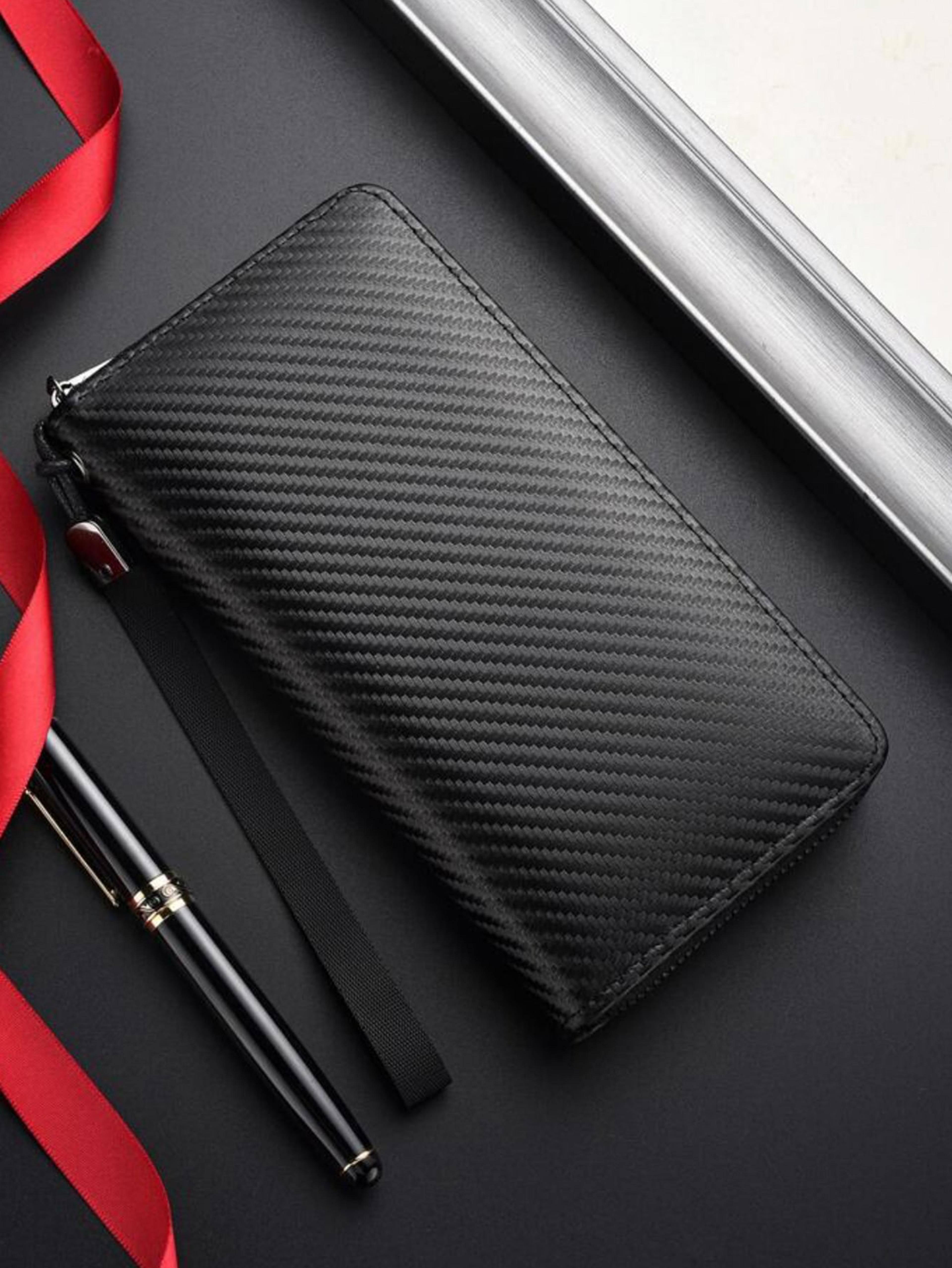 blocking minimalist business wallet for men large capacity pu zipper long wallet