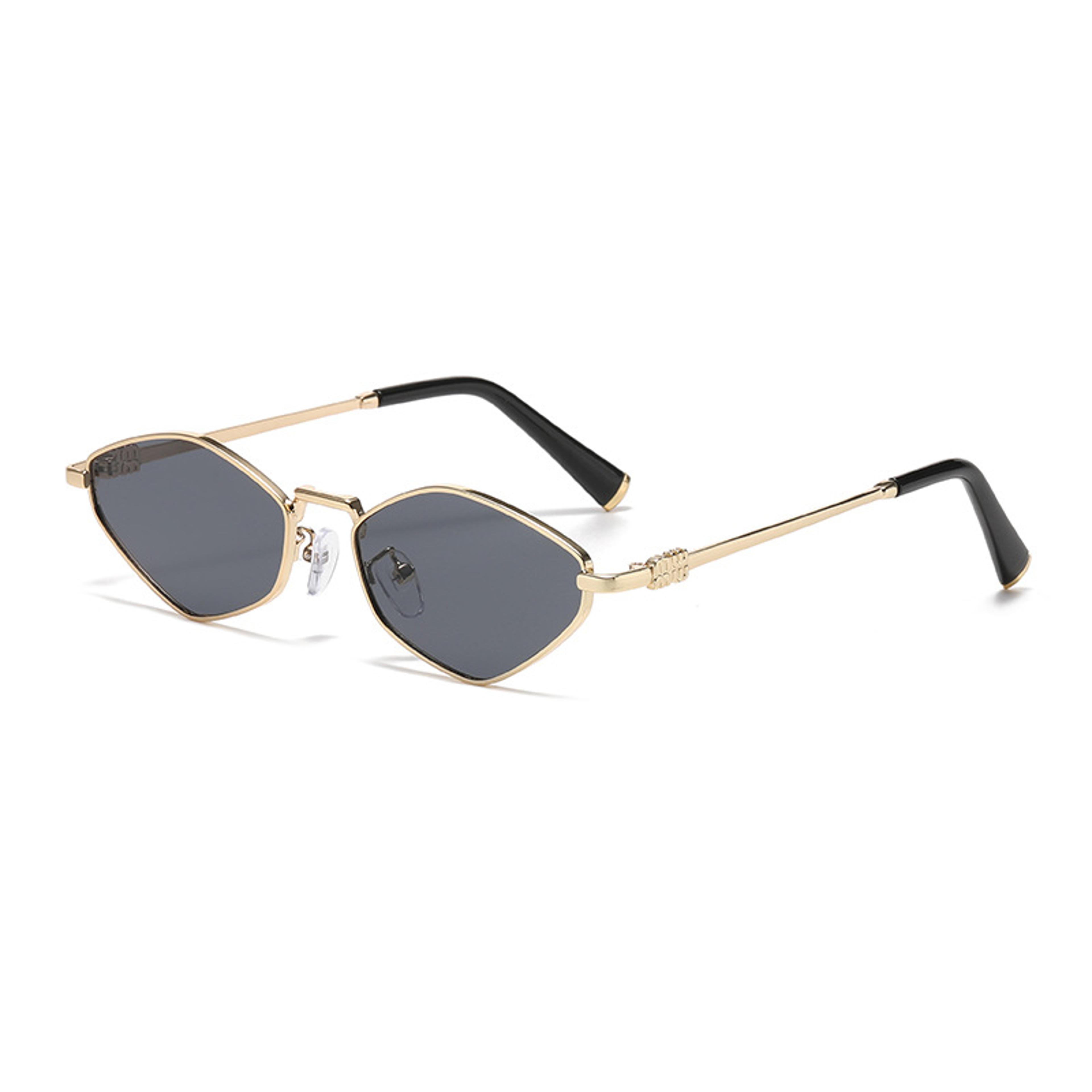 rhombus shaped metal sunglasses for women with uv protection street photography ready