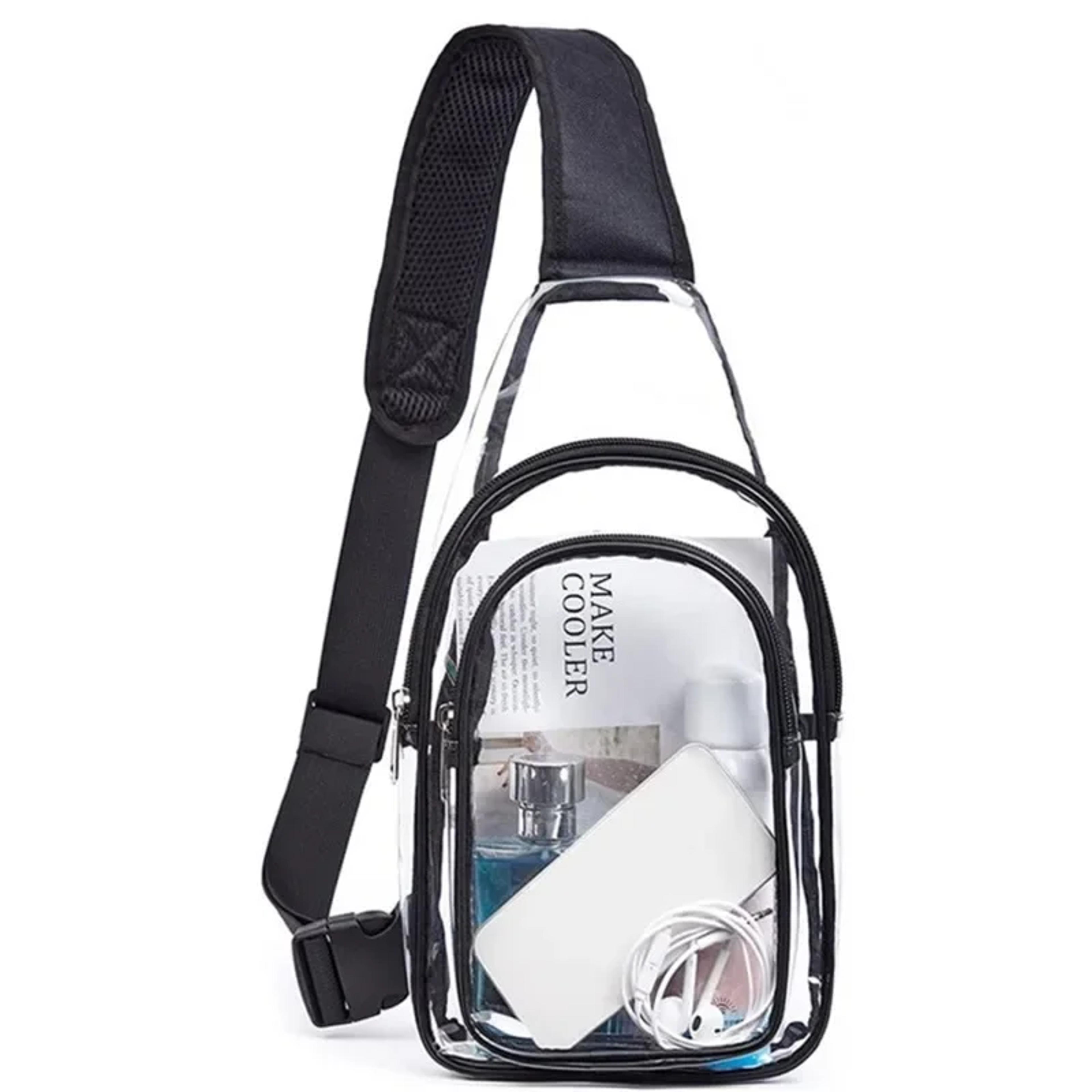 waterproof transparent crossbody sling bag casual clear chest bag for travel & outdoor sports
