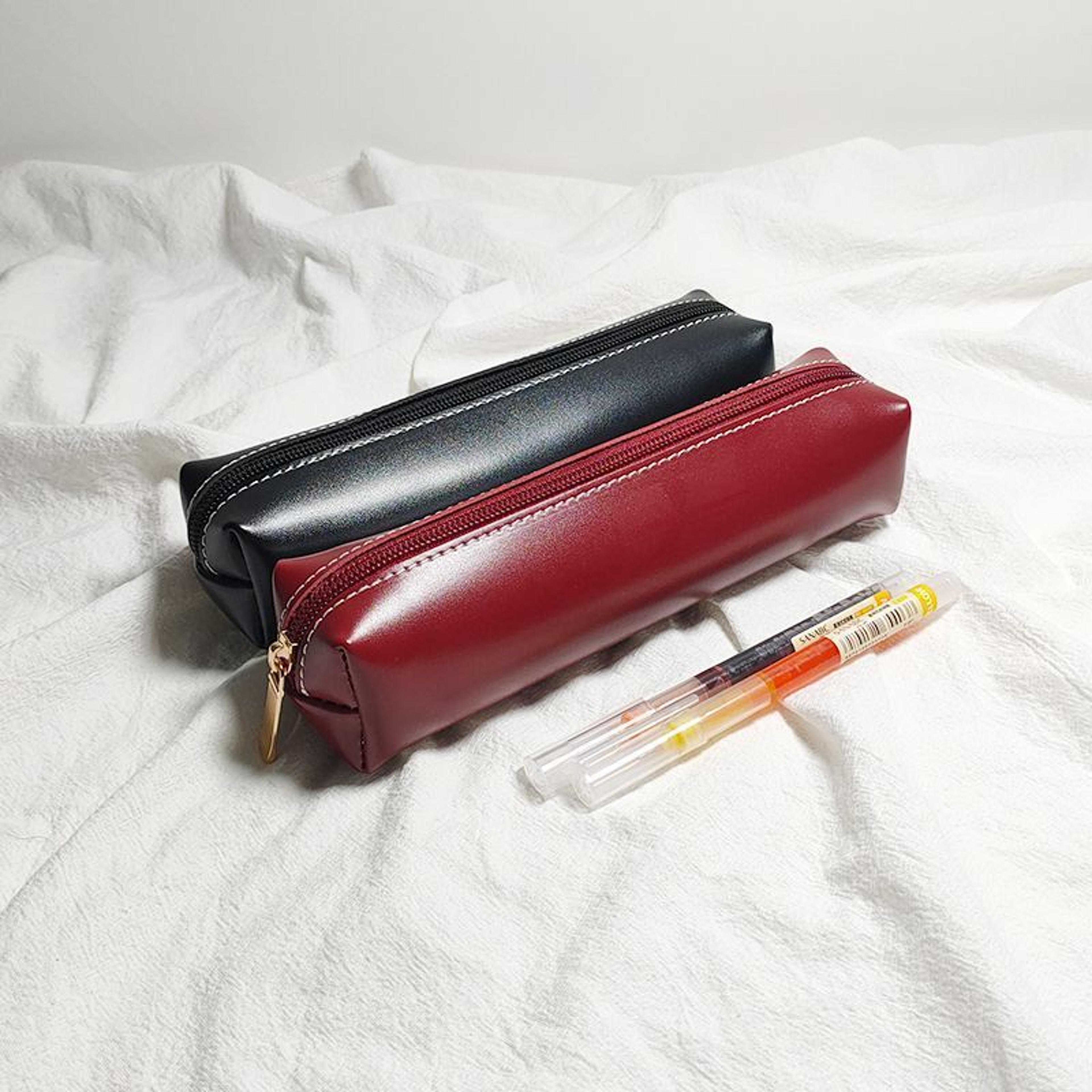 simple candy color pencil case large capacity portable stationery box for students