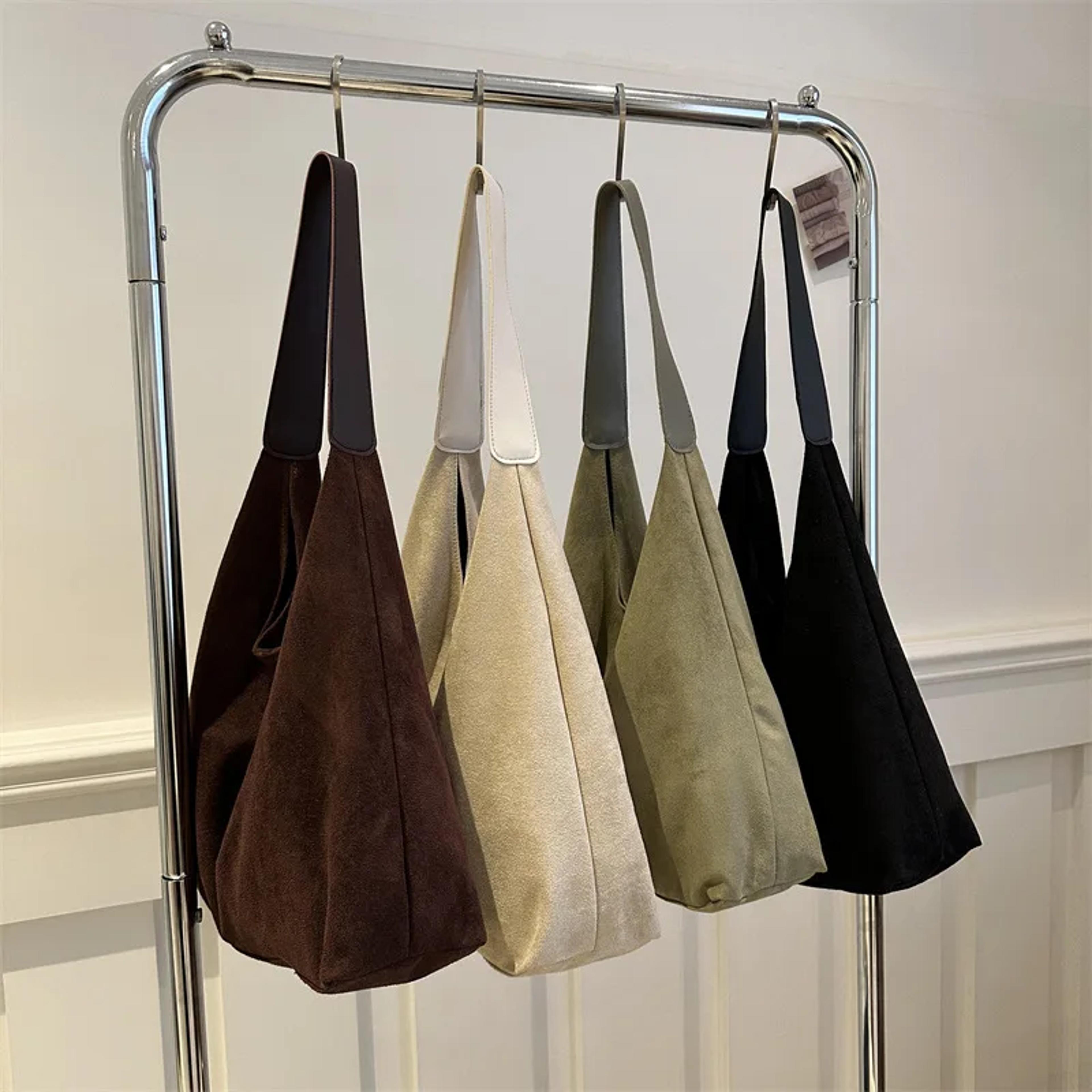 fashion large capacity handbag for women solid color retro tote bag