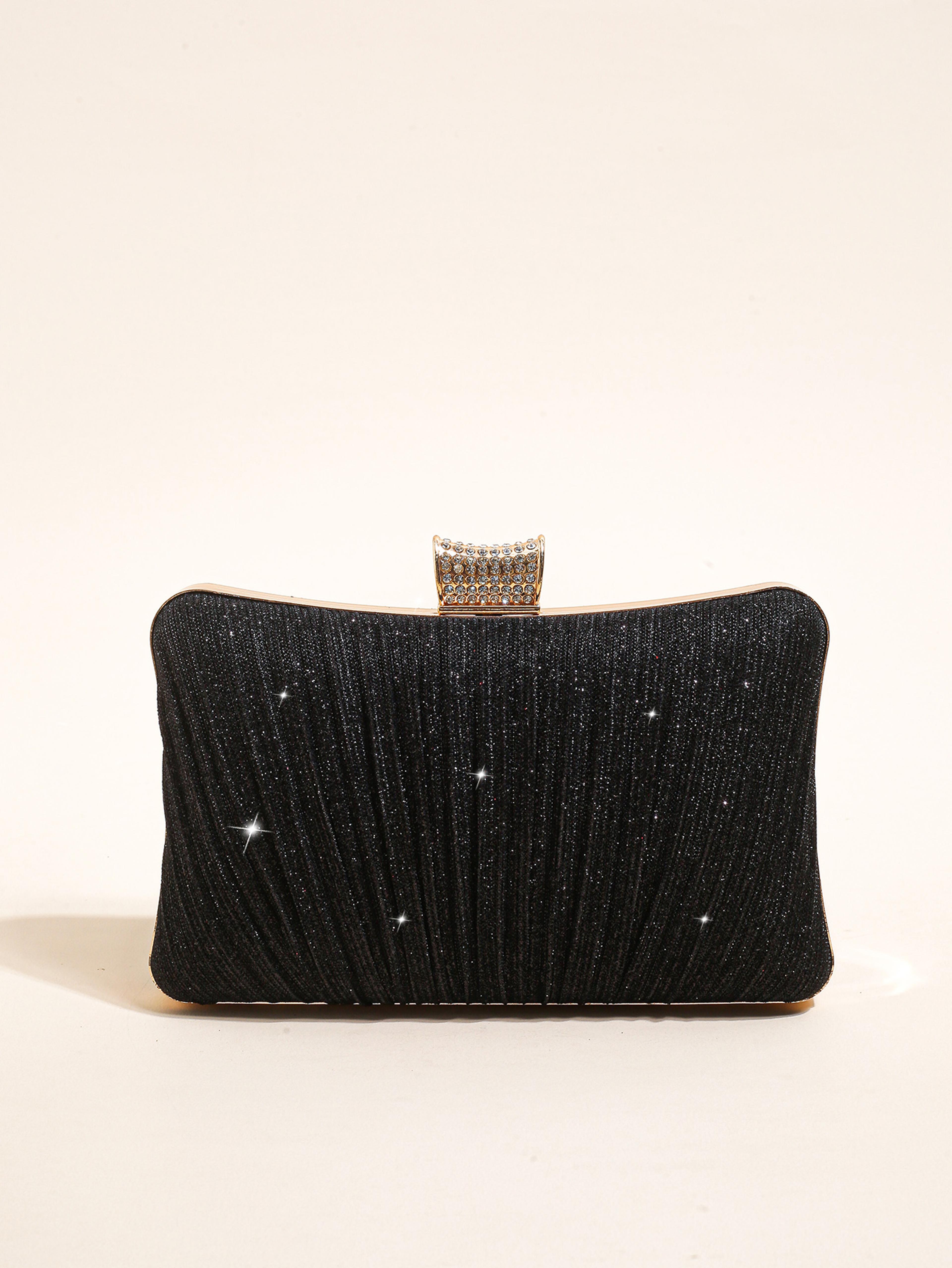 elegant sparkling clutch purse for brides and bridesmaids detachable chain evening handbag for special occasions
