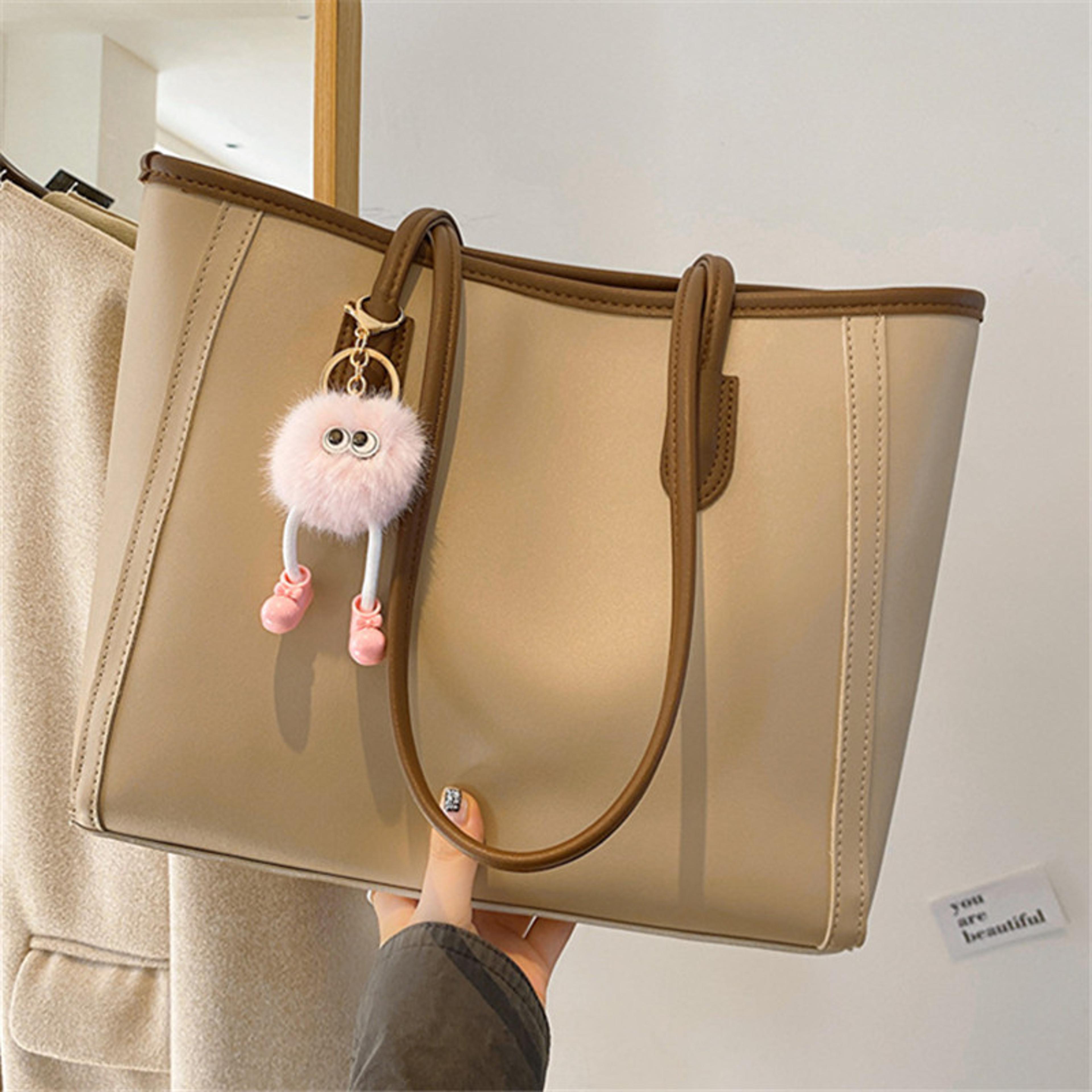 versatile solid color pu leather handbag stylish korean shoulder tote for women, perfect for daily use
