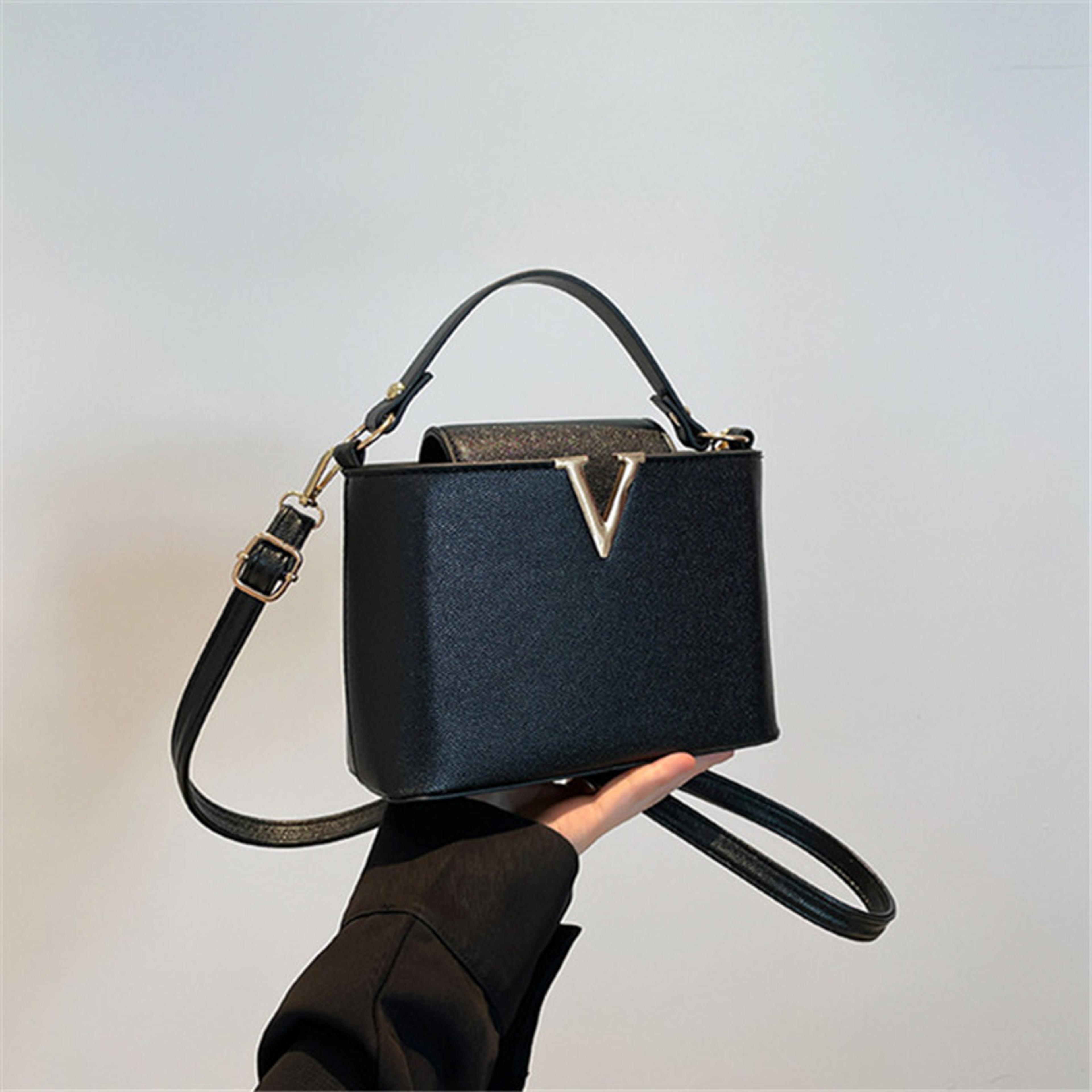 luxury womens tote bag chic v shaped stylish pu leather bucket bag top cover handbag women shoulder crossbody bags