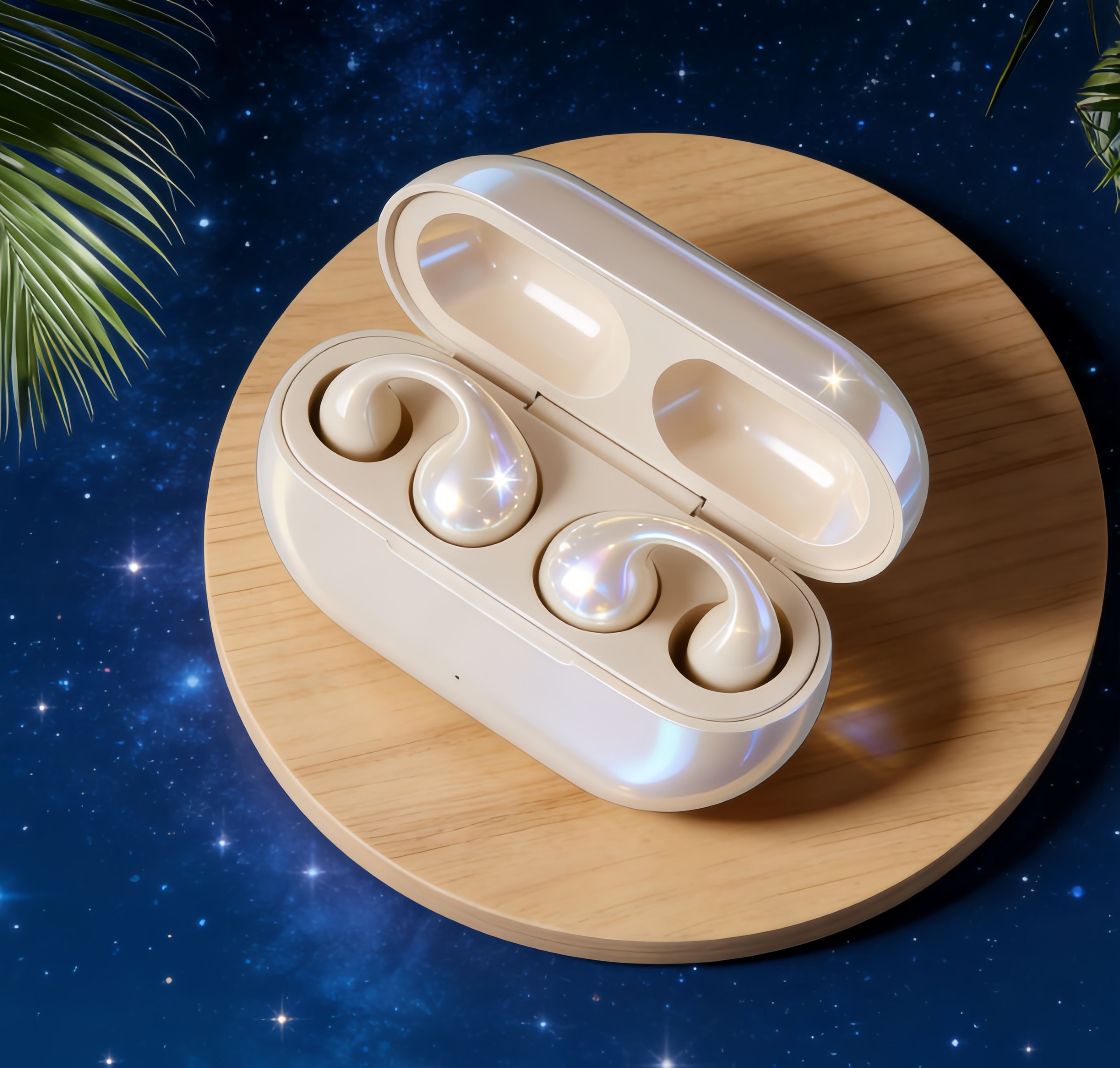 wireless bluetooth earclip earphones for outdoor sports with charging case hifi sound sweatproof & comfortable fit